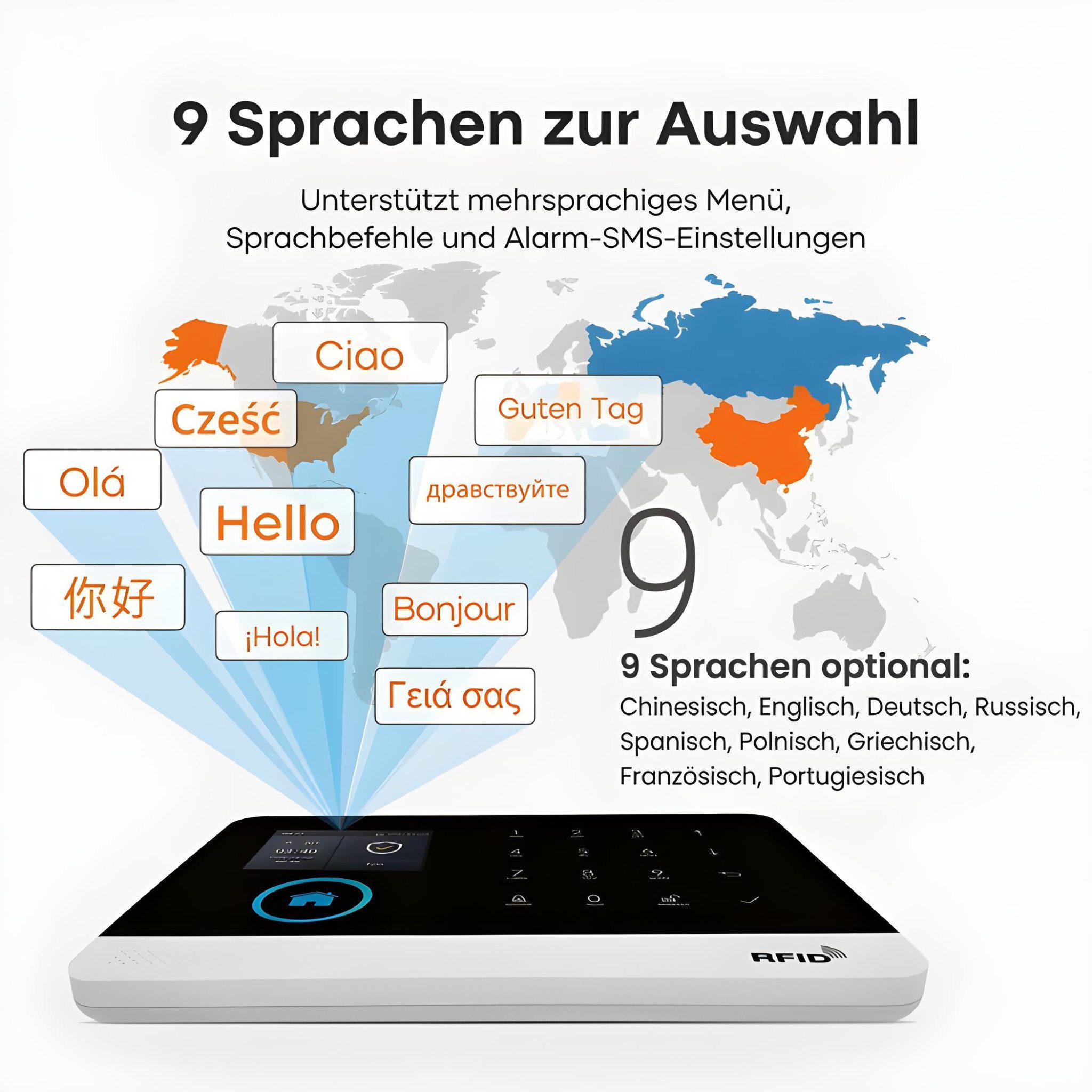 HS.SUPPLY WLAN Haus Alarmanlage Set Smart Home mit App Türsensor Sirene Alarmanlage (WLAN, App-Steuerung, Echtzeit-Benachrichtigung, 24/7 Schutz)