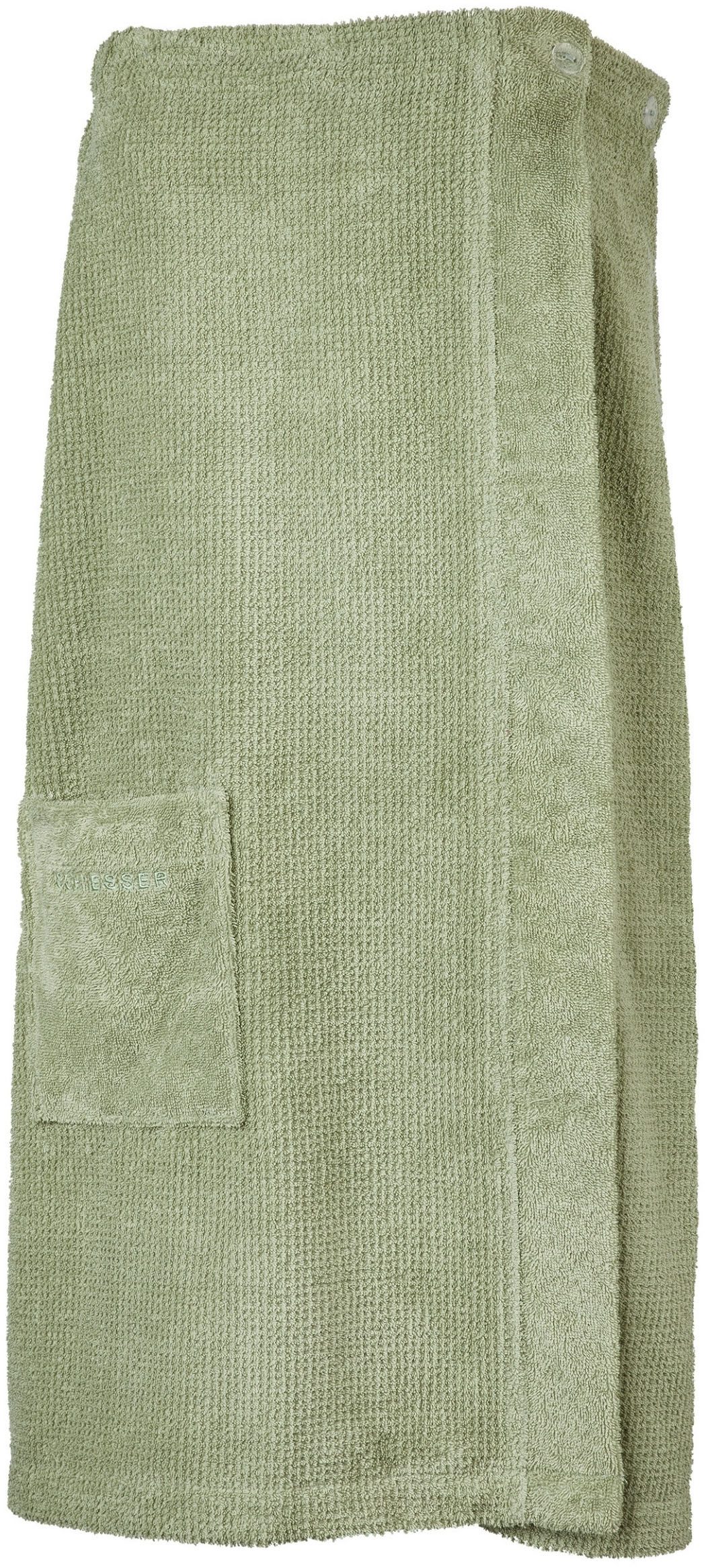 Schiesser Sarong Saunakilt Turin für Damen in angesagter Reiskornoptik, Frottier, Knöpfe, Made in Green