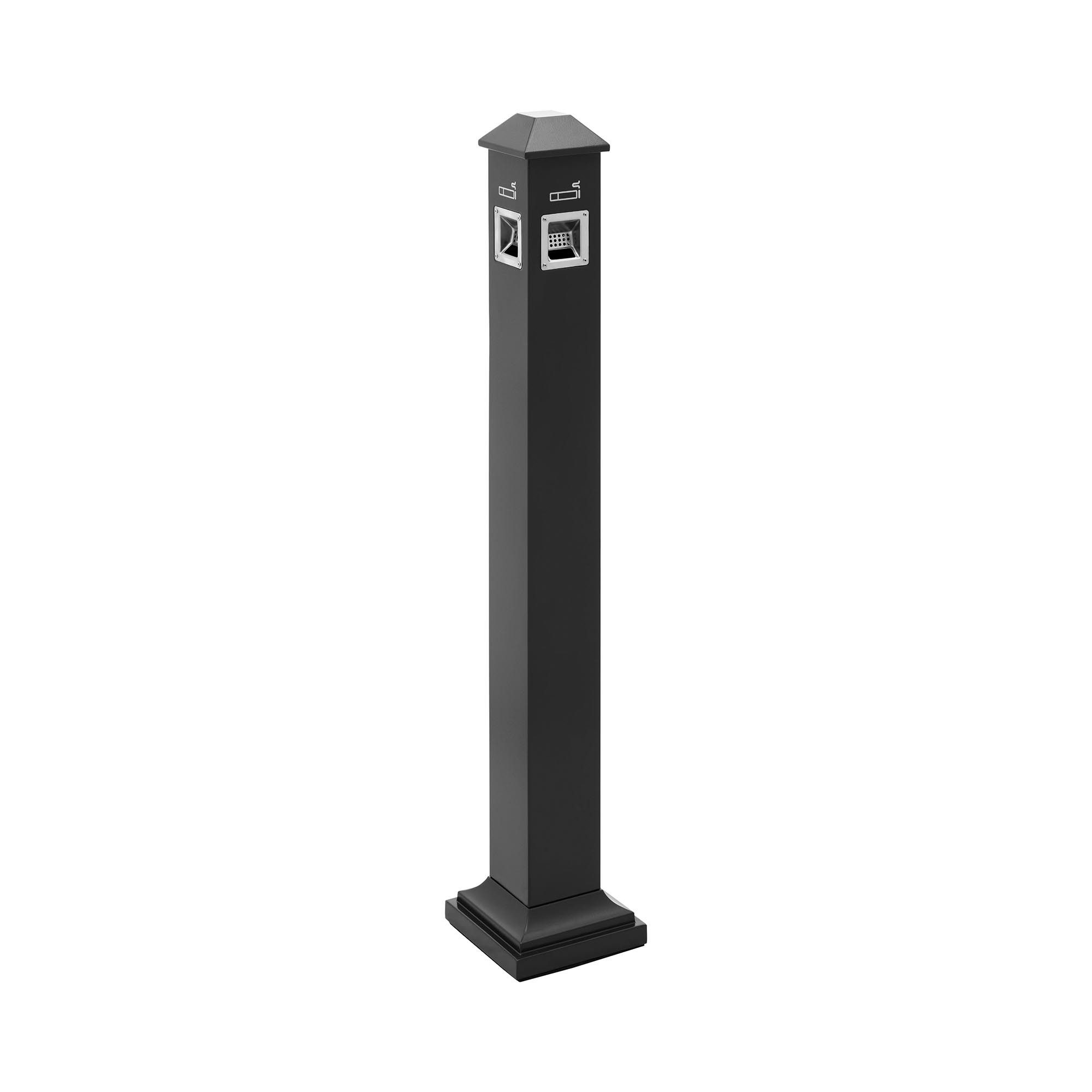 Ulsonix Aschenbecher Standaschenbecher Standascher Outdoor Eisen abschließbar Grau 10,8 L