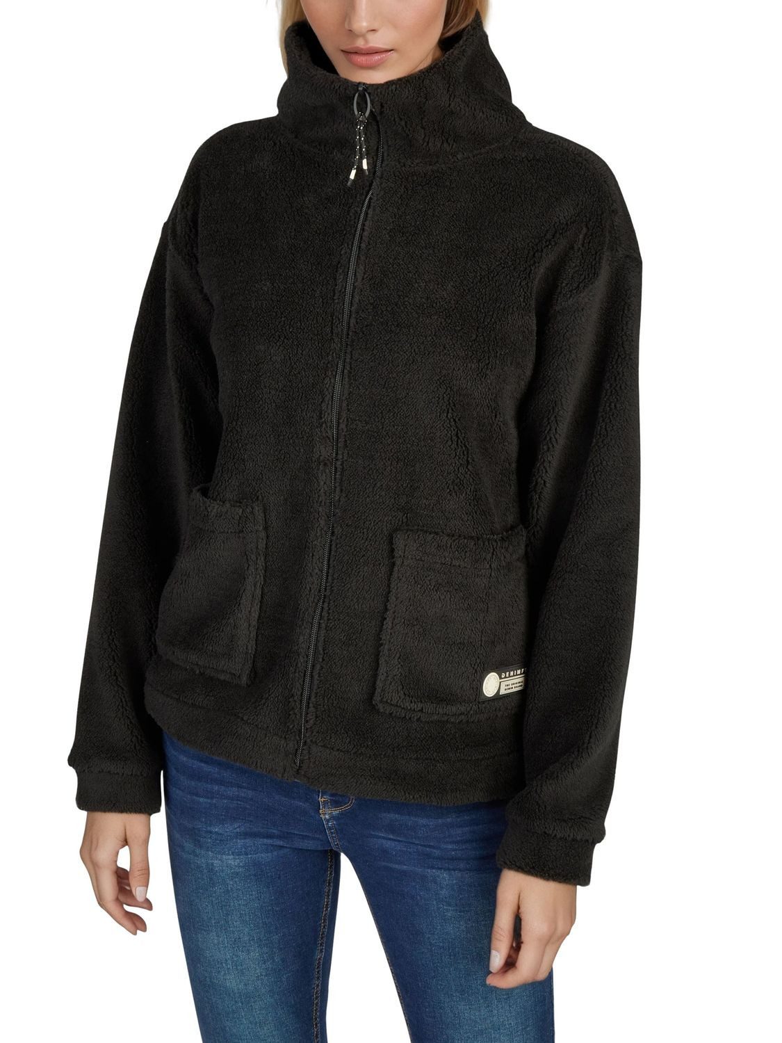 DENIMFY Outdoorjacke Fleecejacke Damen Regular Fit DFKira Übergangsjacke mit Teddyfleece