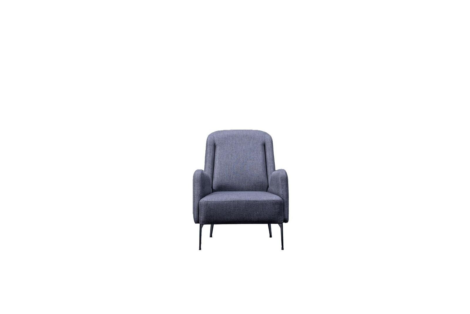 Sessel Europa Sessel 1x Made in 1 Sitzer Sessel), JVmoebel Polstersessel (1-St., Polstersessel Textil Grauer Designer