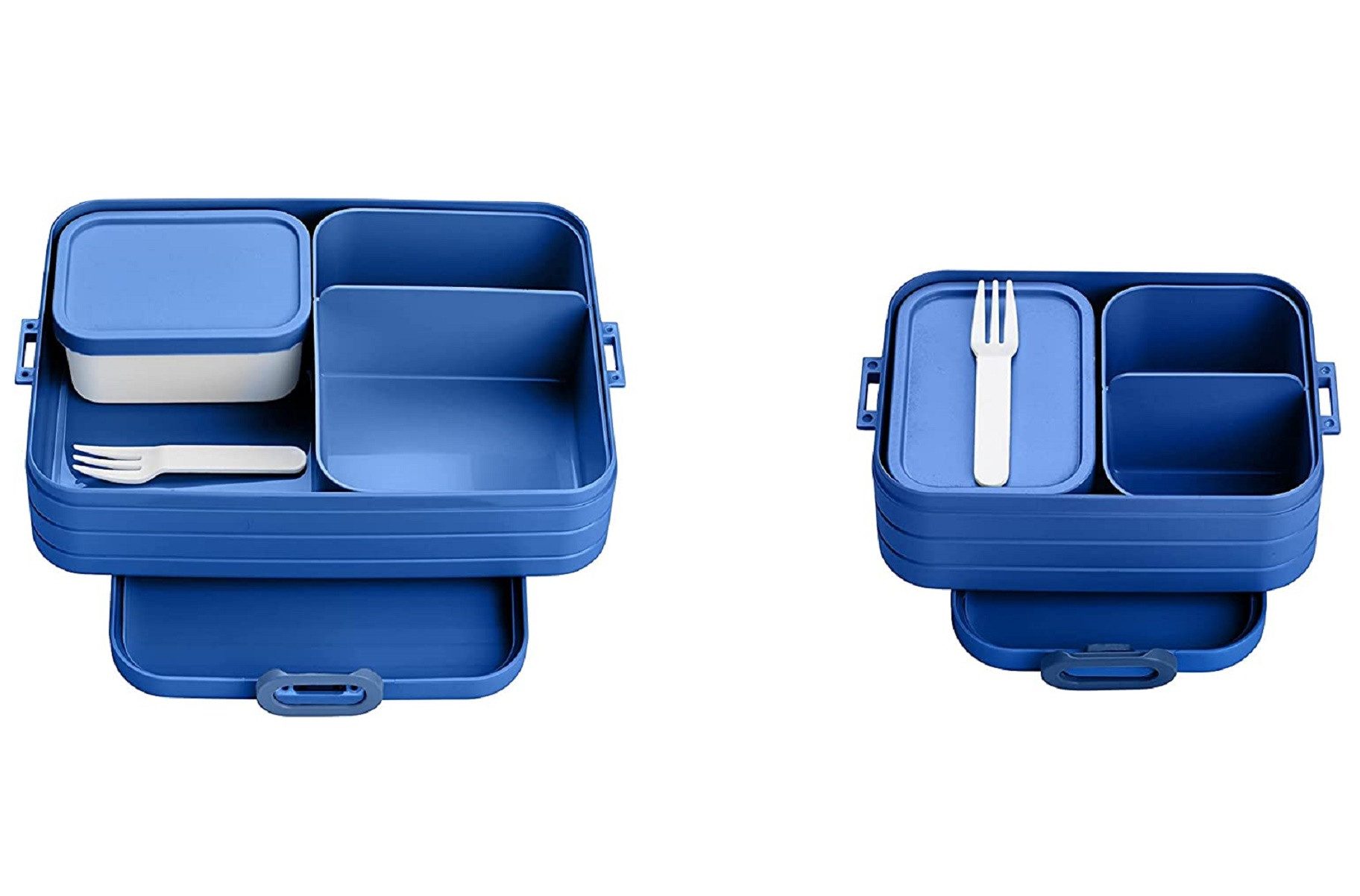 Mepal Lunchbox Bento-Lunchboxen Set Klein/Groß für 4-8 Butterbrote, Unbekannt, TPE/PP/ABS, Vivid Blue, mit Fächern