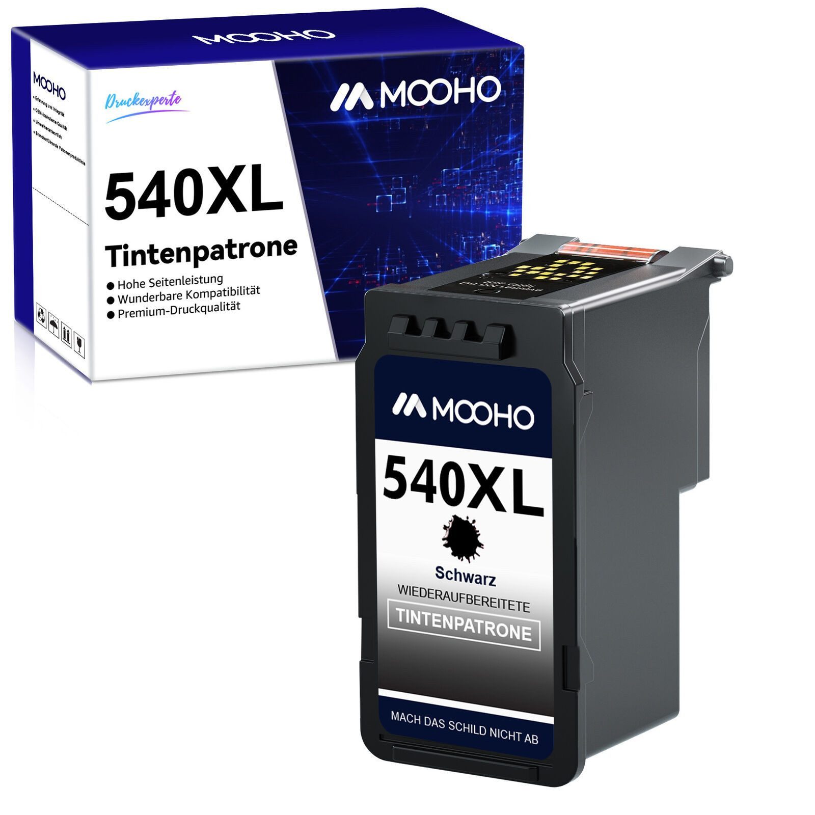 MOOHO XXL Kompatibel für CANON PG-540XL CL-541 XL Tintenpatrone (1x Schwarz+1x Farbe für Canon 540 xl 541 xl, Pixma MG2150 2250 4150 4250 MX375 395 435 455)
