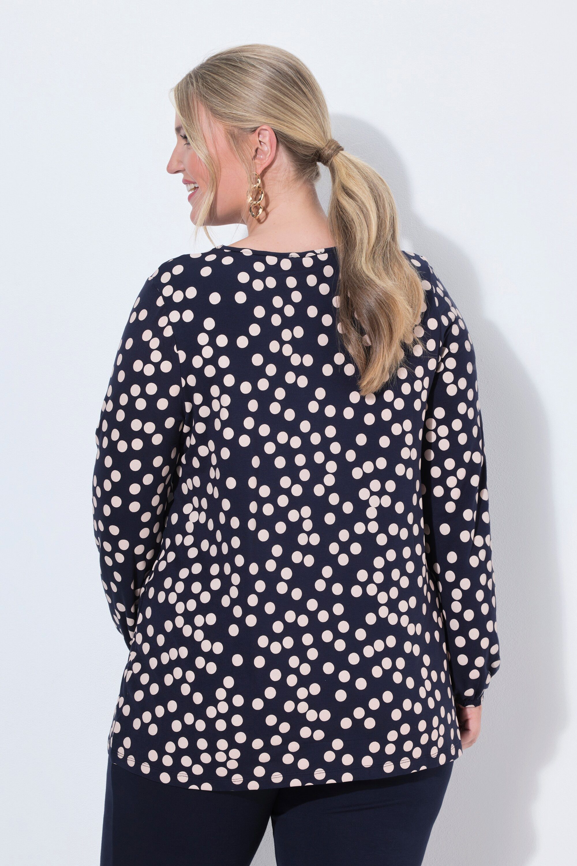 MIAMODA T-Shirt Longsleeve A-Linie Punkte Langarm – Bild 3 von 3