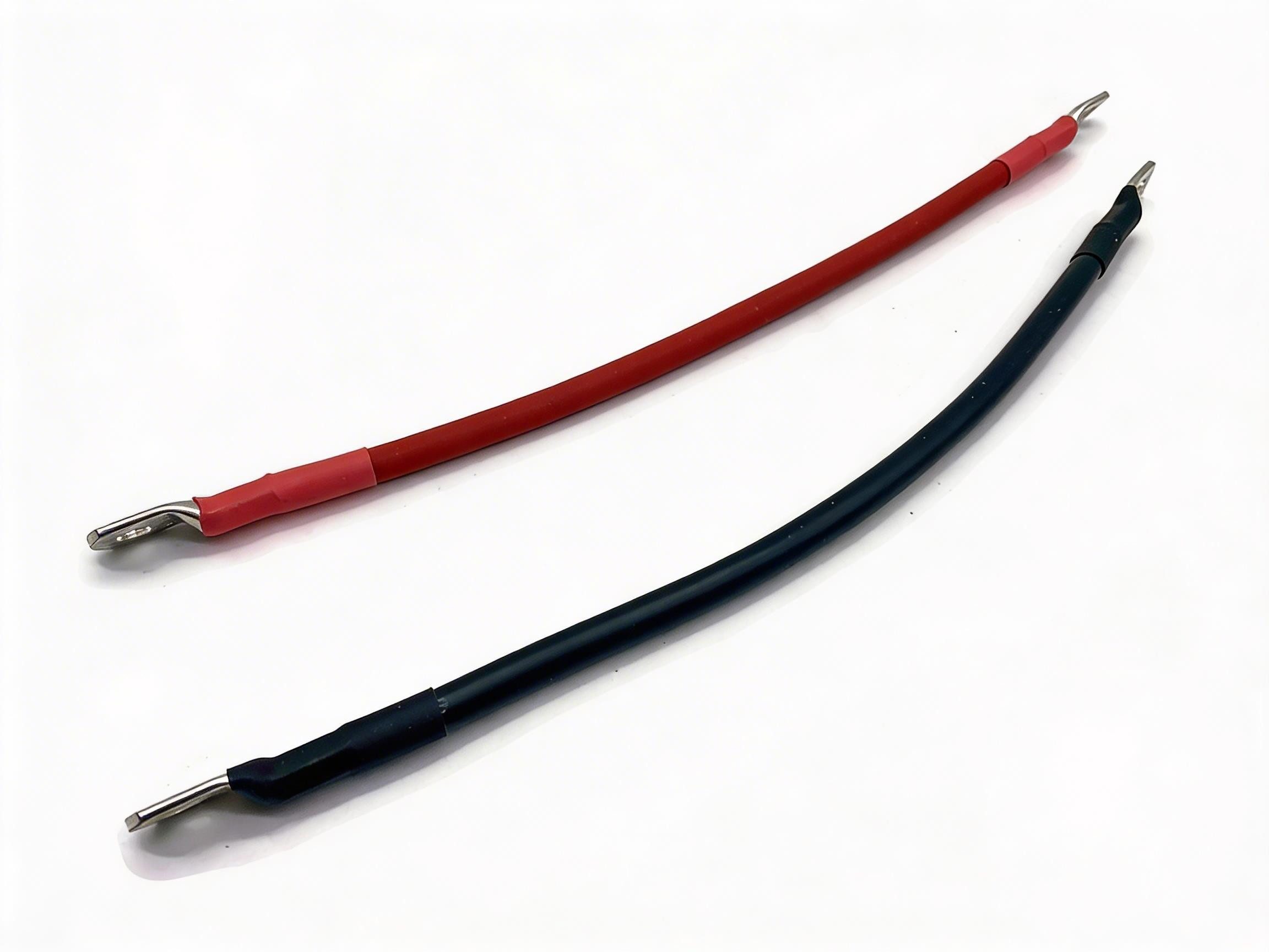 eXODA Kabel Set 25 mm² 30cm mit Schrumpfschlauch Kabelschuhen M8 Rot Schwarz Batteriekabel, Rot und Schwarz, Kabelschuh fertig verpresst (30 cm), 99% Kupfer