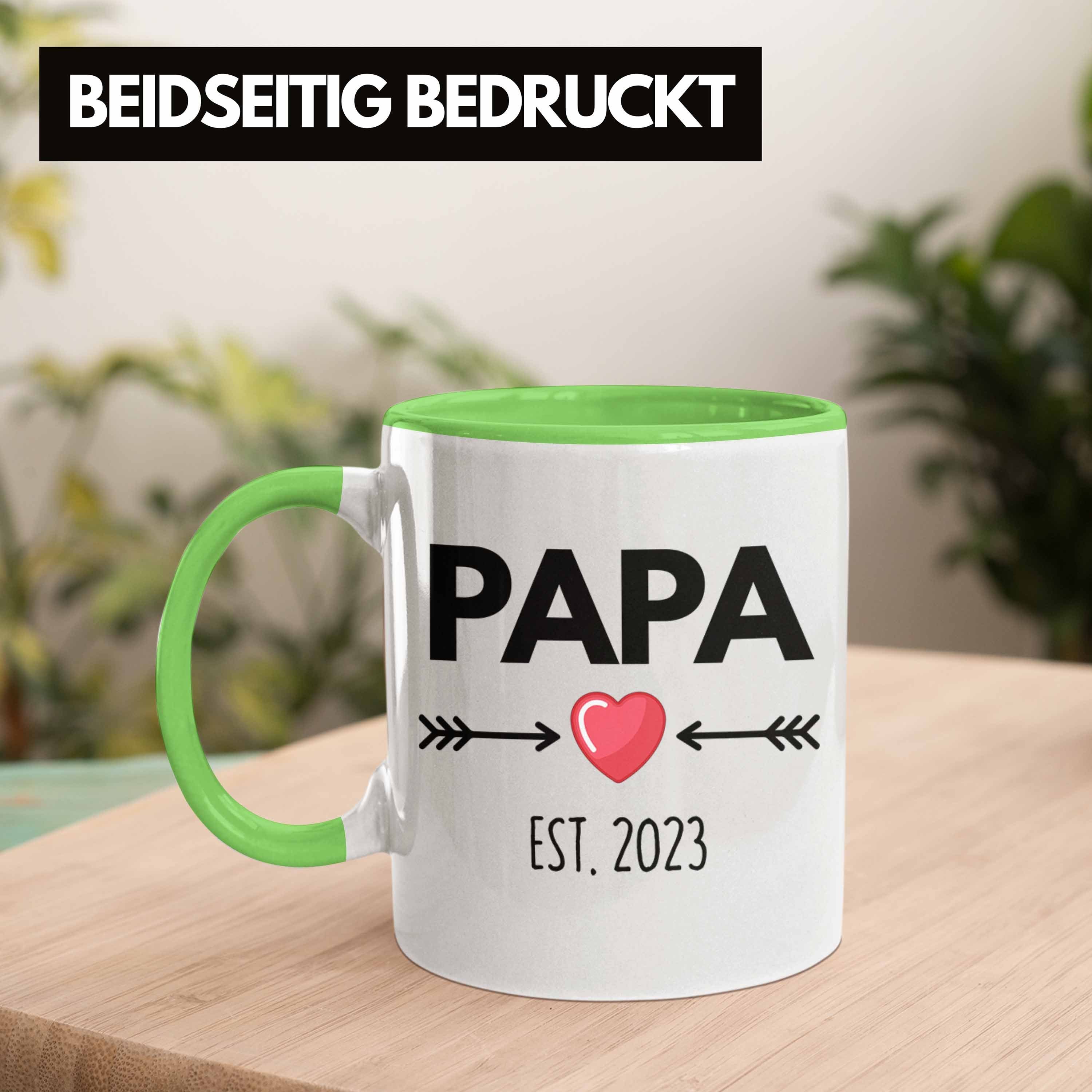 Schwangerschaft Geschenk Tasse - Du Papa Trendation Trendation 2023 Grün Papa Wirst