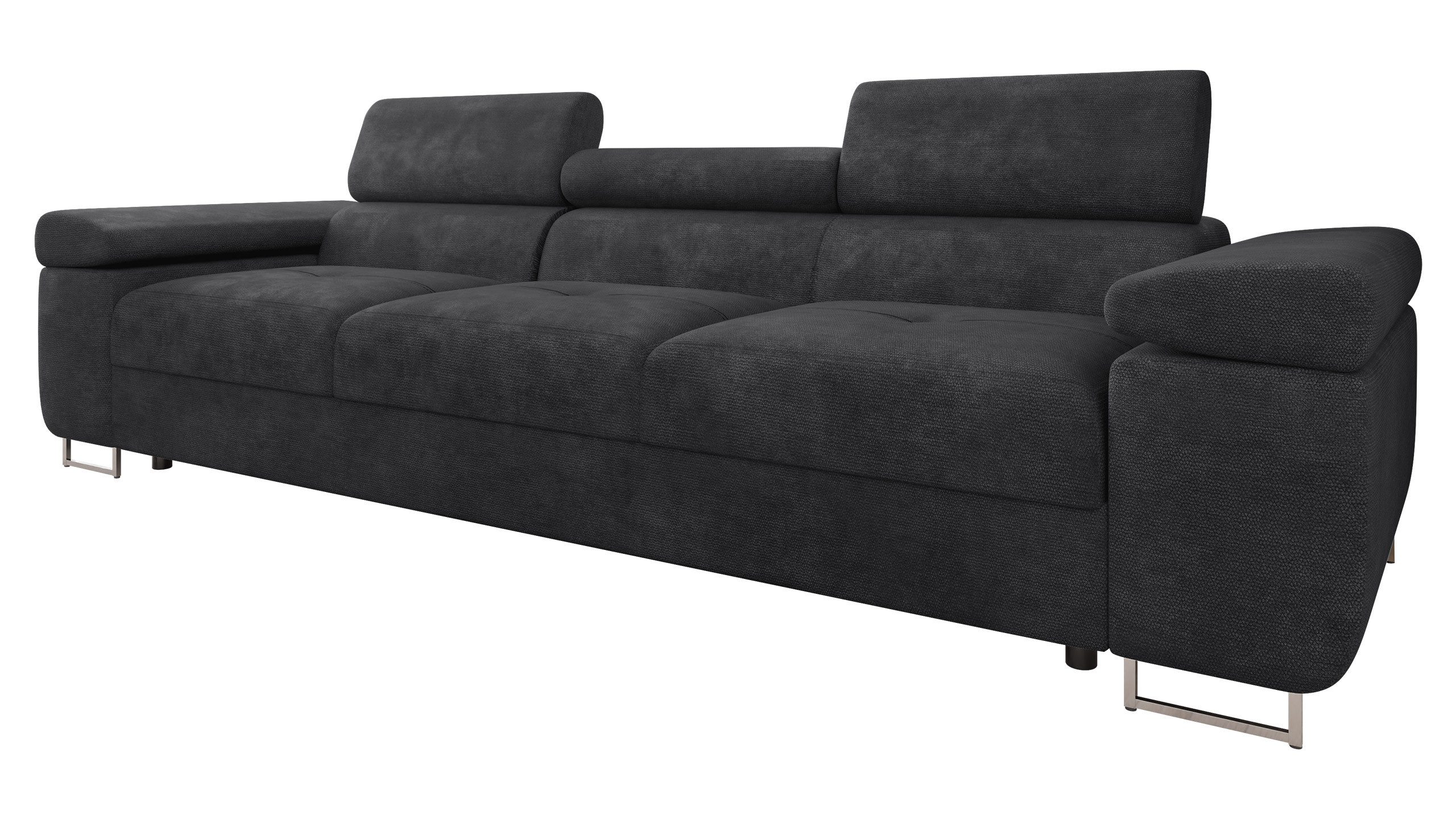 MIRJAN24 Sofa Torezio 3, Einstellbare Kopfstützen, 263x102x70-90 cm