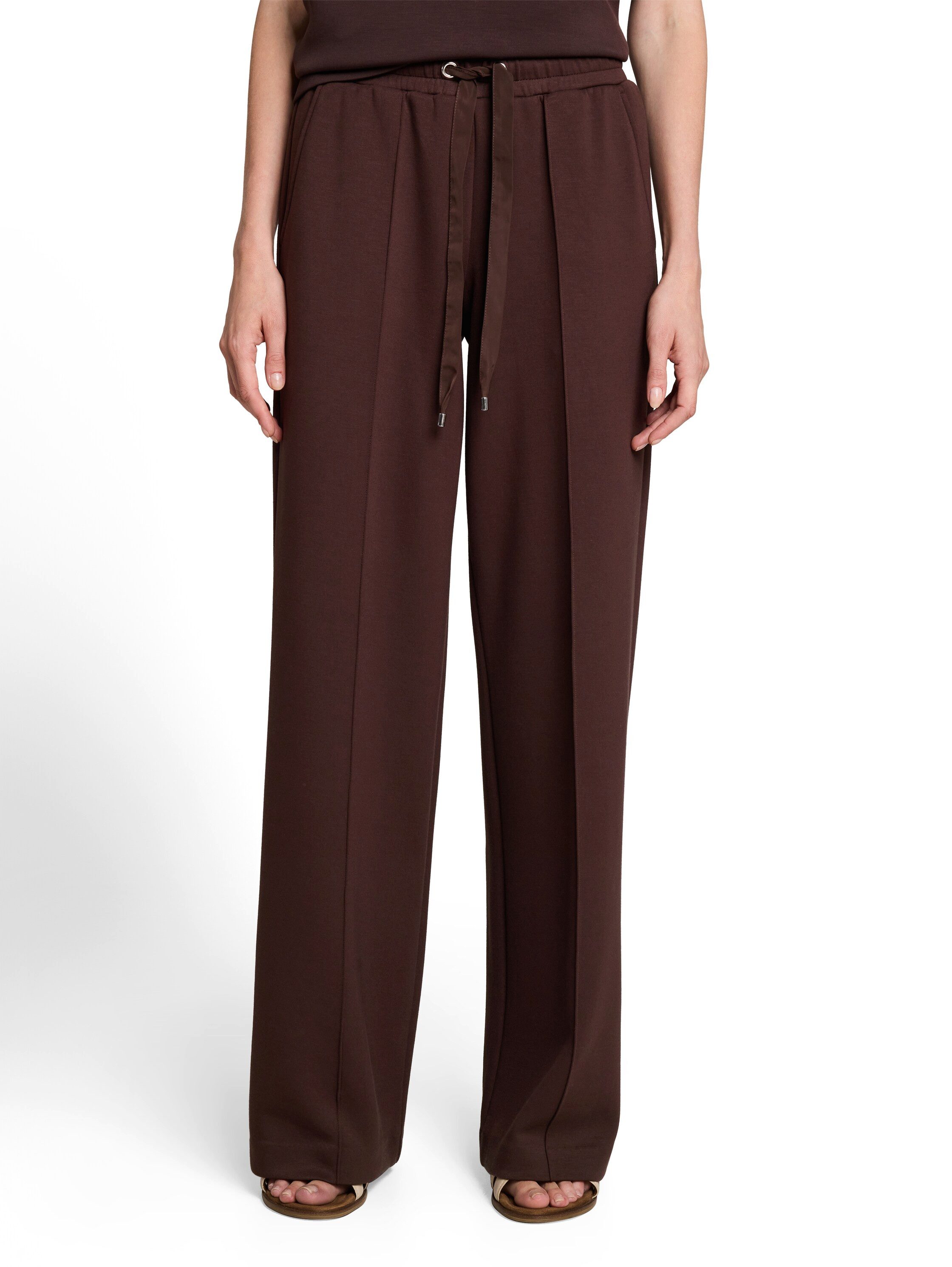TOM TAILOR Stoffhose Loose - Straight Sommerhose - weites Bein - mit elatsischem Bund