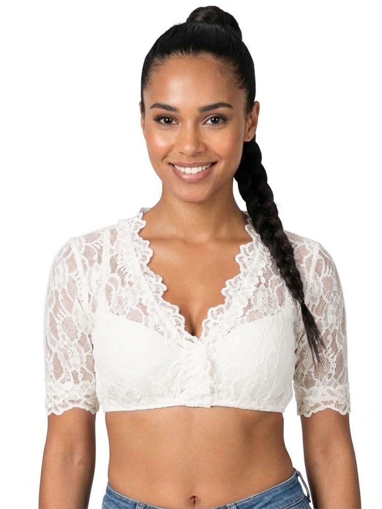 Goldschmidt Trachten Dirndlbluse Dirndlbluse Grace Spitze ecru