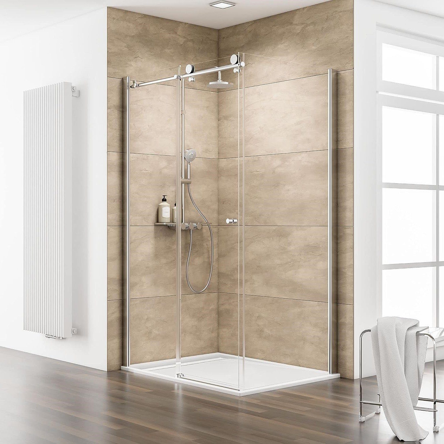 Schulte Eckdusche MasterClass, BxT: 120x90 cm, Sicherheitsglas, Set, mit Duschwanne