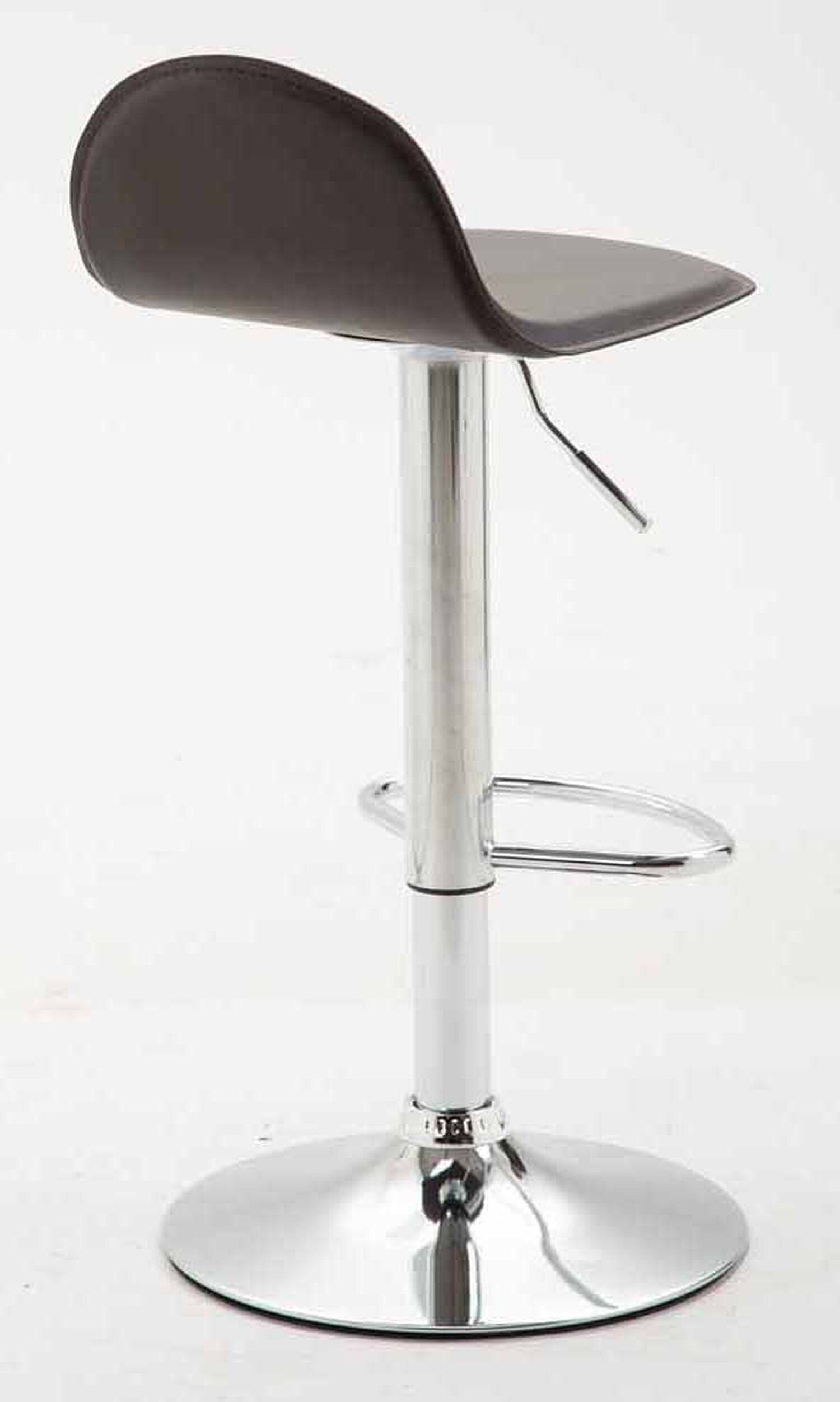 TPFLiving Barhocker Lana (Set, - drehbar Theke Kunstleder Fußstütze St., Braun chrom- hoher mit und Rückenlehne 2 für - 360° Küche), & Hocker Sitzfläche: Metall Gestell