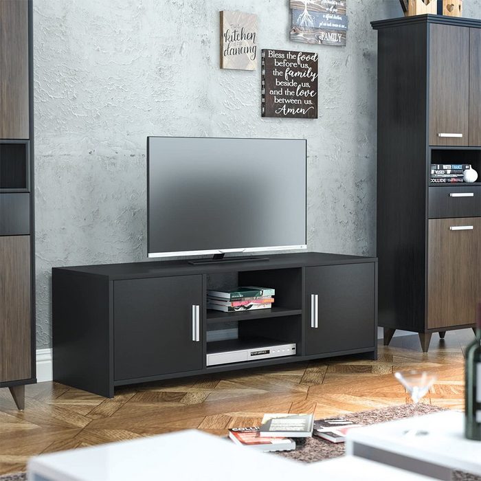 Homfa Lowboard (Fernsehtisch TV Schrank) Fernsehschrank Holz 110x35x40cm