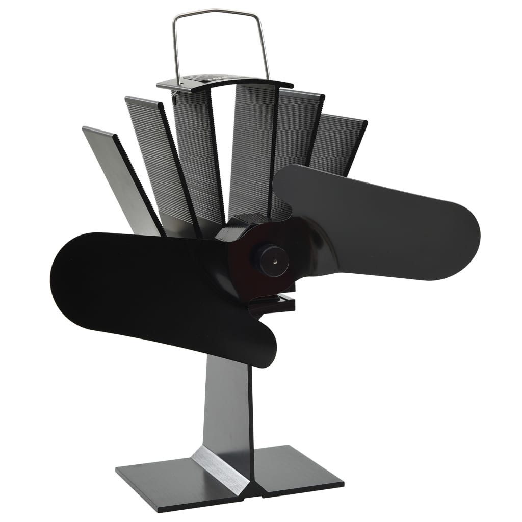 vidaXL Kaminventilator Kaminofen Ventilator Wärmebetriebener Kaminventilator 2 Blätter stroml