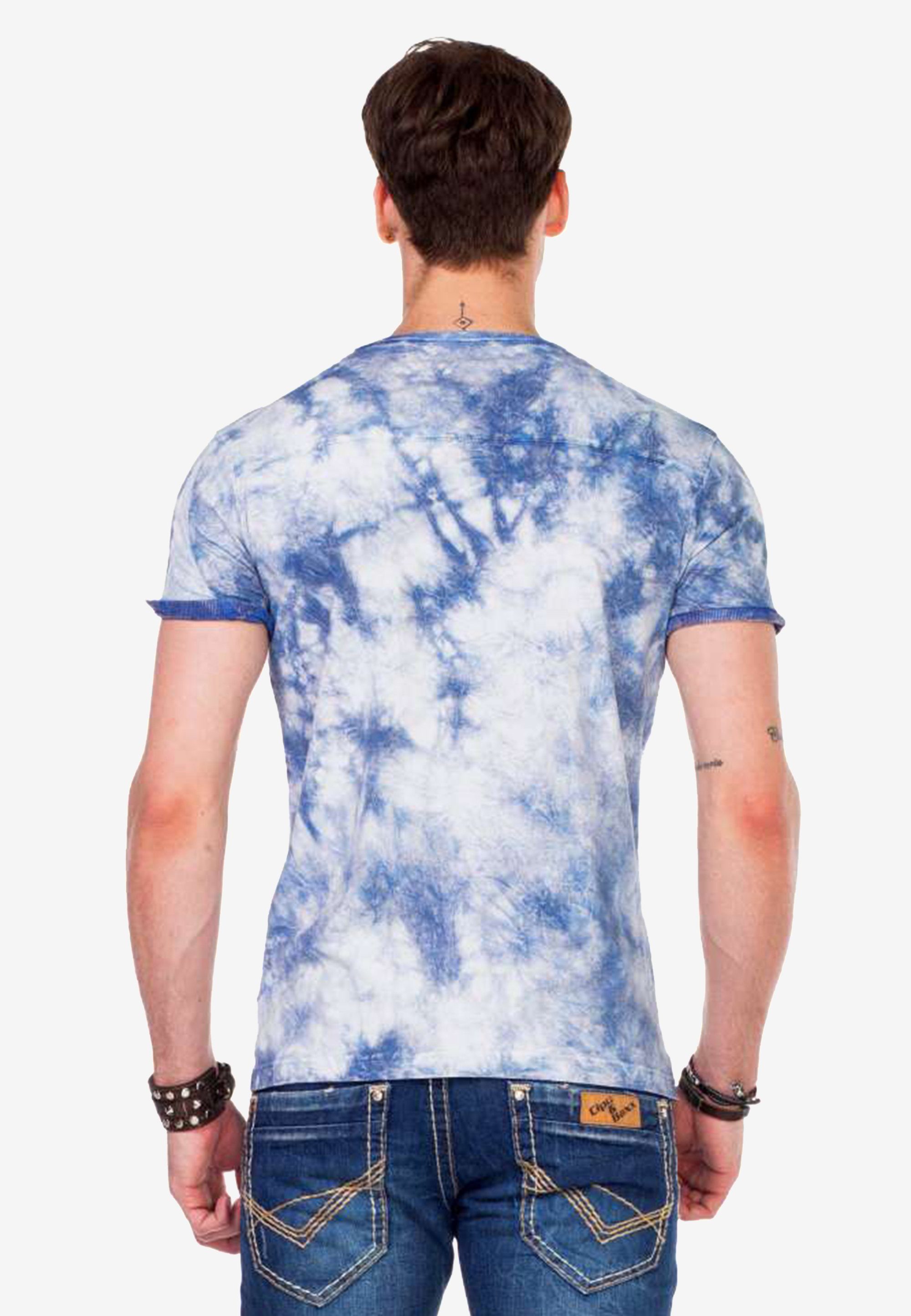 Cipo & hellblau Batik Waschung T-Shirt mit Baxx