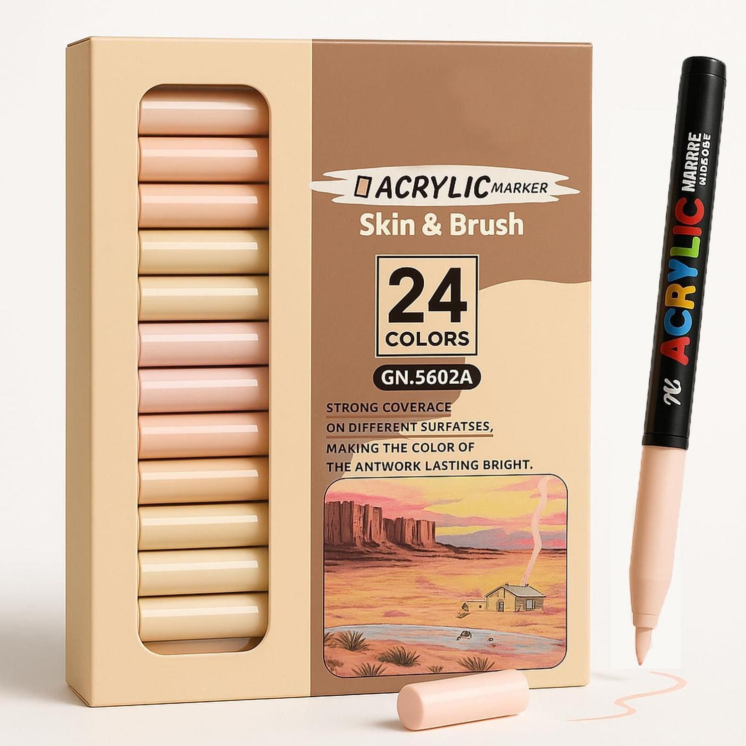 LuxusKollektion Malstift Acrylmarker Hautfarbe weiche Spitze 24er Set