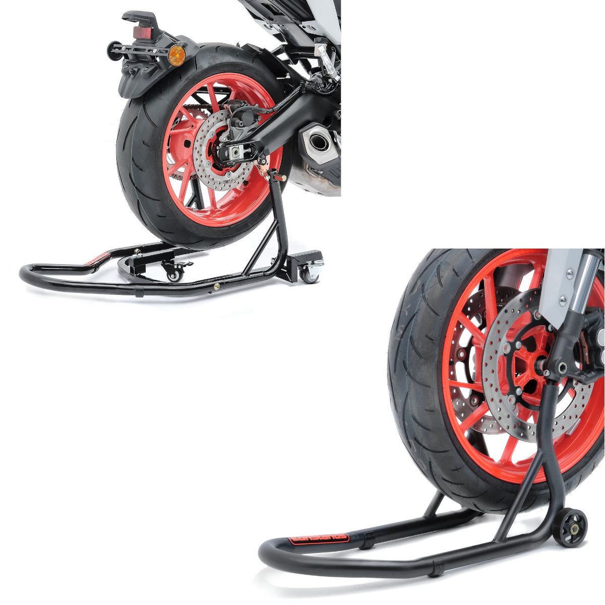 ConStands Motorradheber Set Rangierhilfe + Montageständer S7