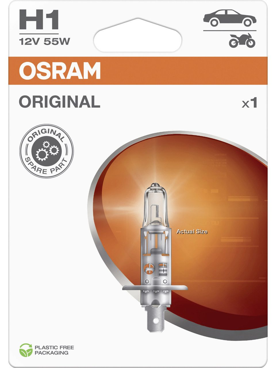 Osram KFZ-Ersatzleuchte Osram Scheinwerferlampe H1 Original 2.0