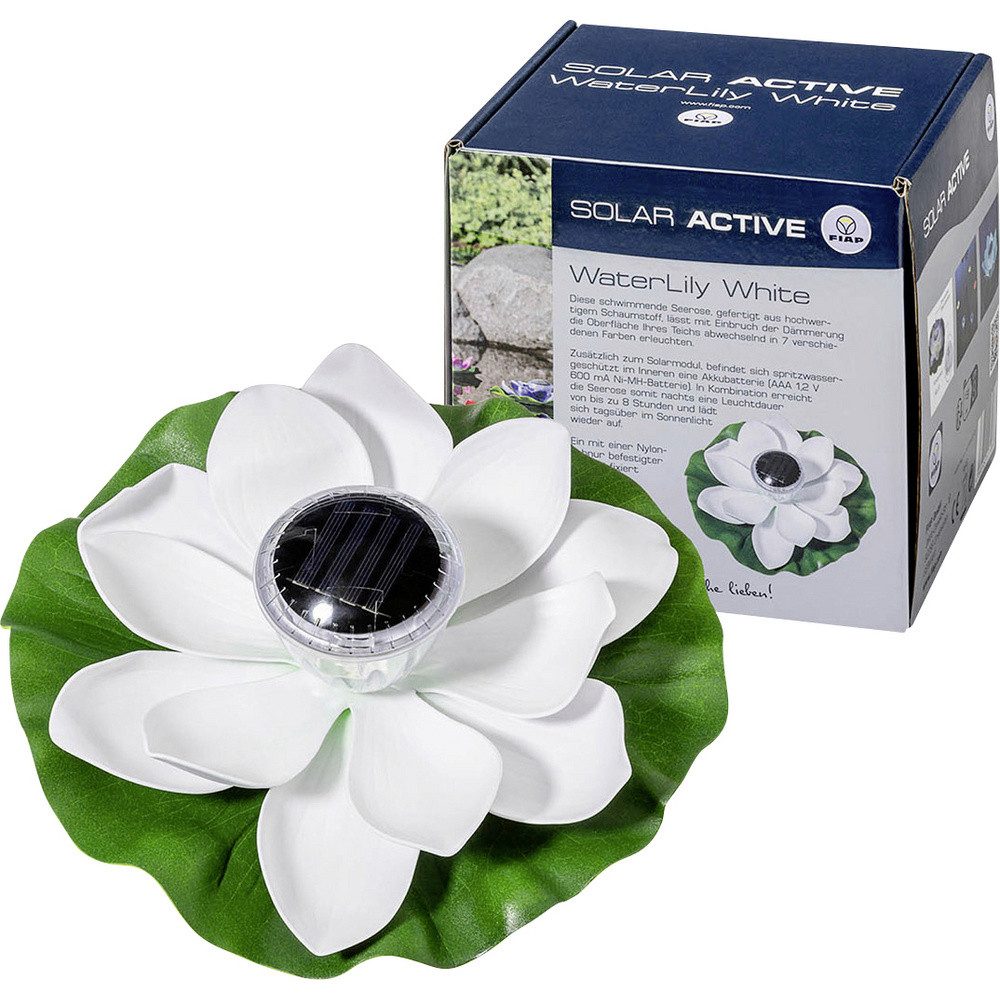 FIAP GmbH Gartenleuchte FIAP 3206 SOLAR ACTIVE WaterLily White Solar-Dekoleuchte LED LED fe