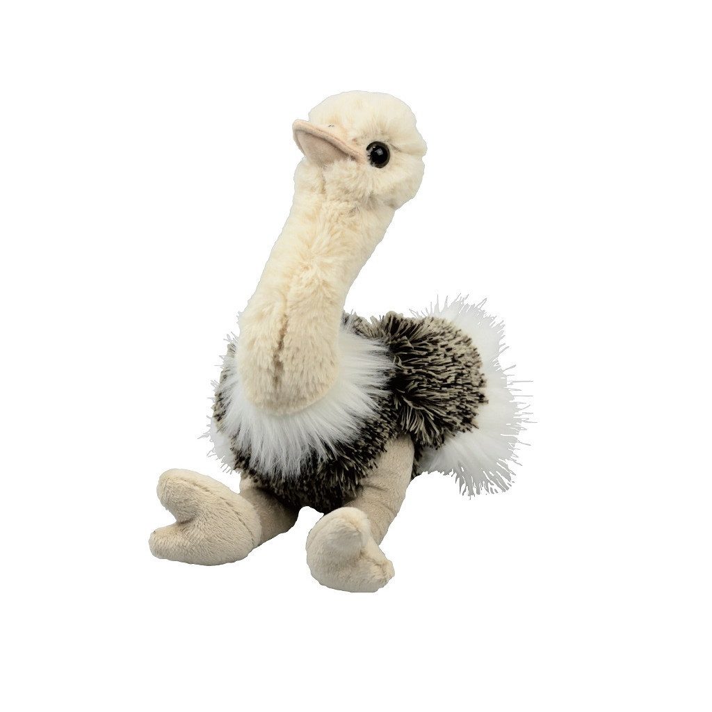 inware Tierkuscheltier Süßer Strauss als Kuscheltier, Plüschtier aus Handarbeit ca. 18 cm, Polyester