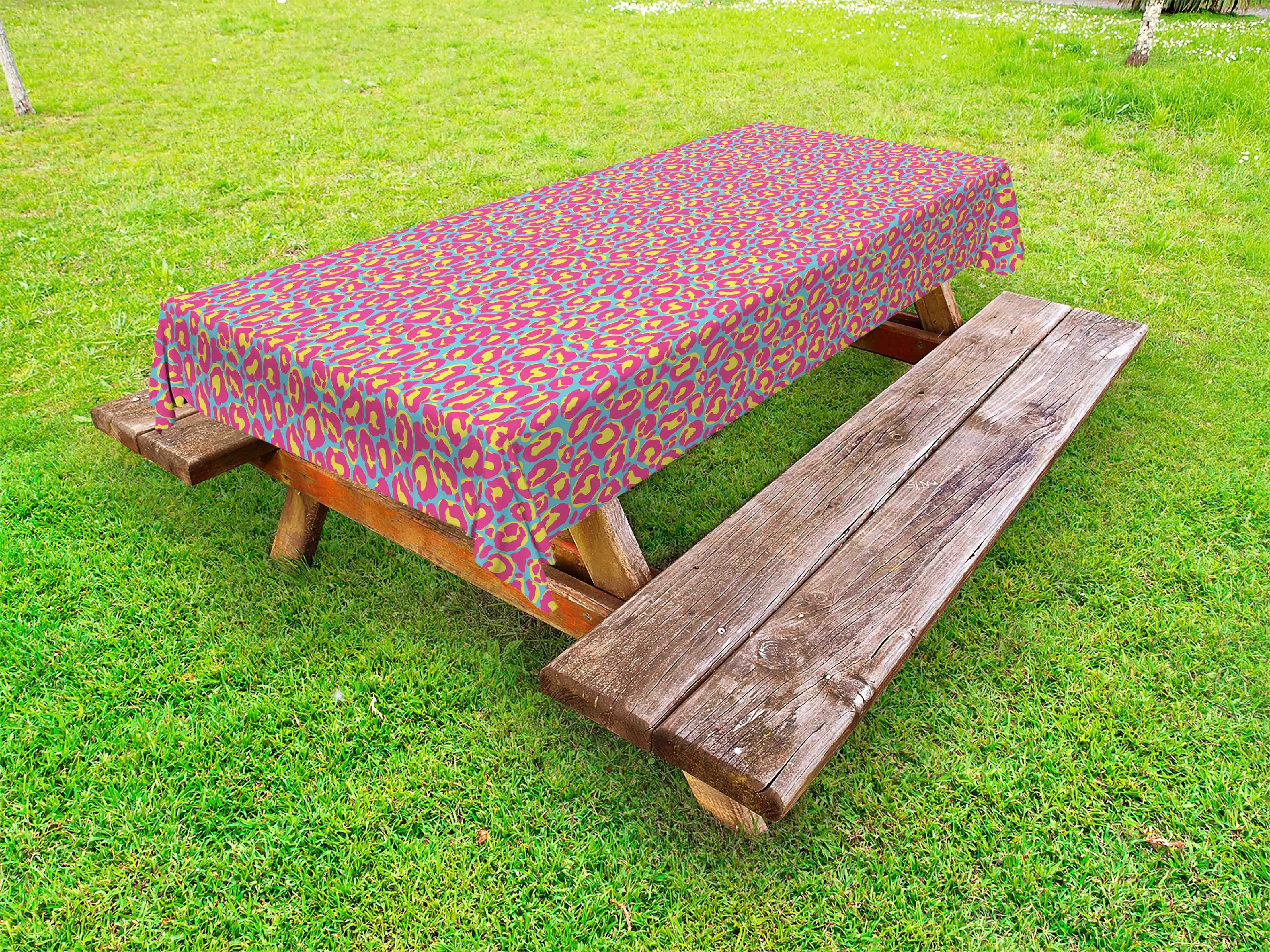 Blobs und Bold Picknick-Tischdecke, Tischdecke dekorative Abakuhaus Leopard Stains Funky waschbare