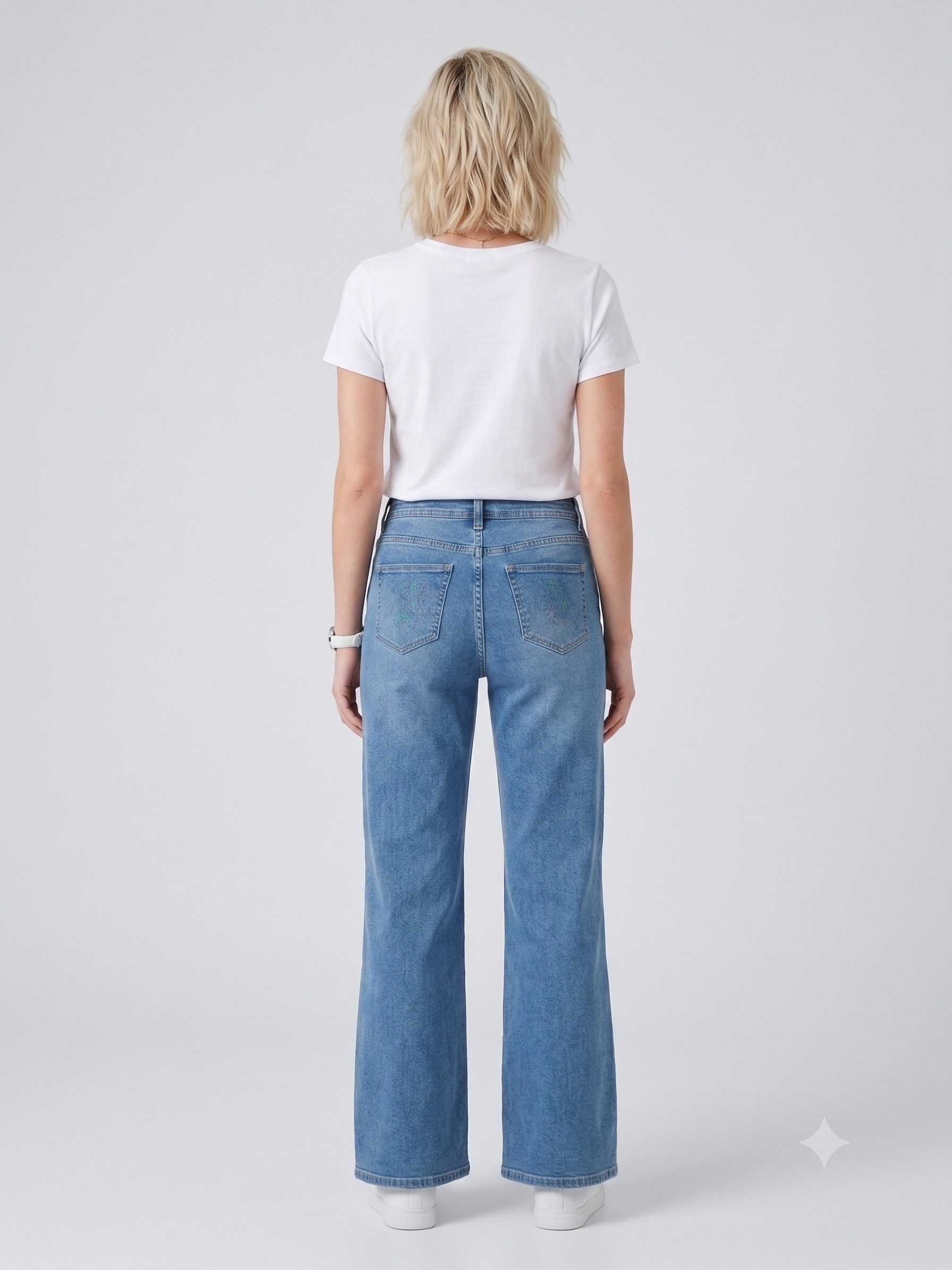 BlauerHafen Schlagjeans Damen Schlagjeans Stretch Baumwollmischung 5 Pocket mit Reißverschluss