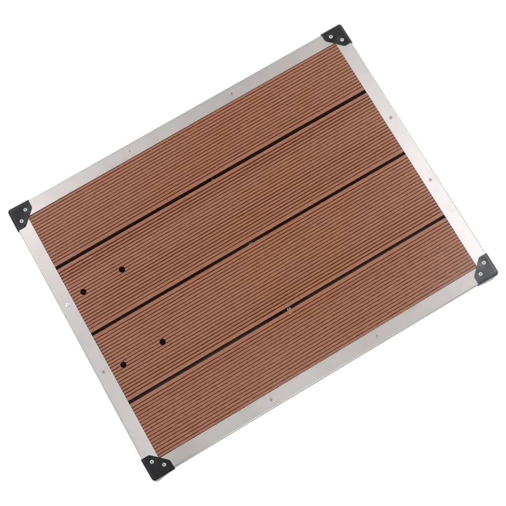vidaXL Duschwanne Garten-Duschwanne WPC Edelstahl 80 x 62 cm Braun