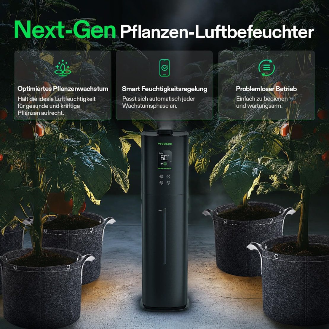 VIVOSUN Luftbefeuchter VIVOSUN AeroStream, 9 l Wassertank, Smart Control mi günstig online kaufen