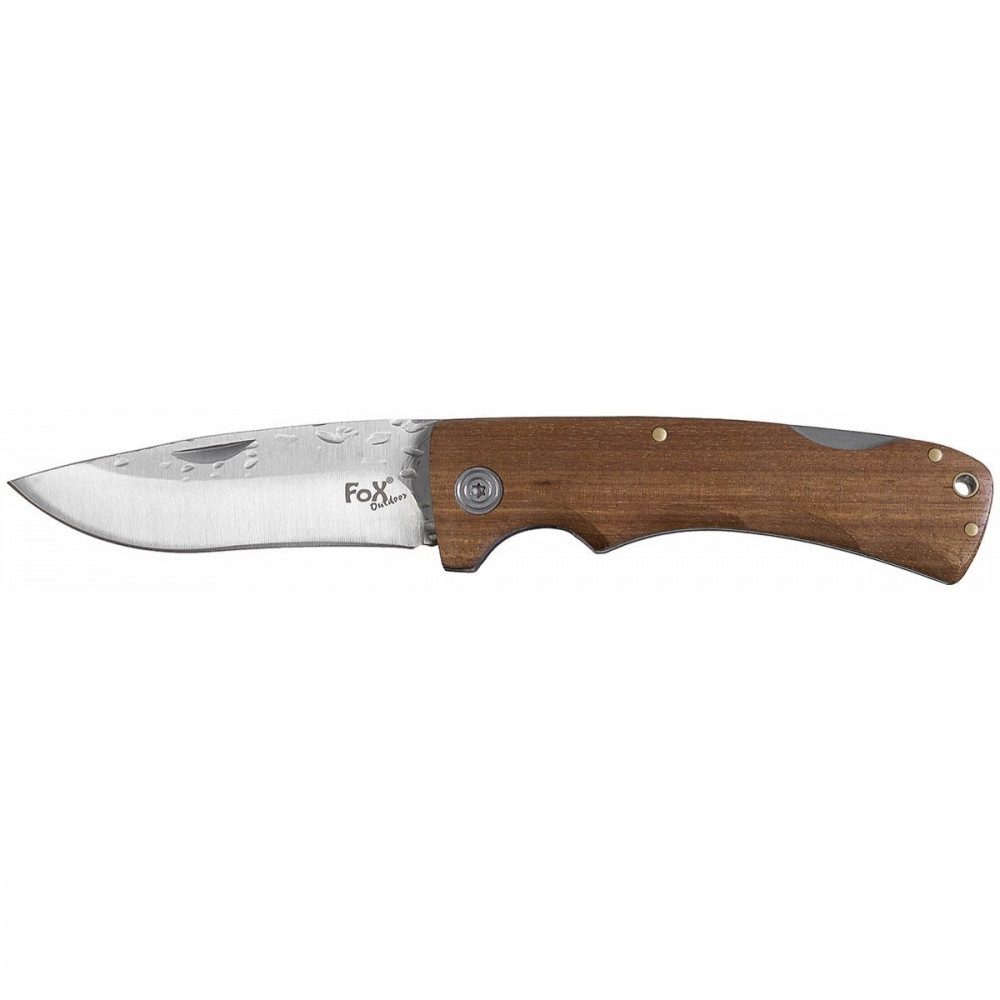 MFH Taschenmesser FoxOutdoor Klappmesser mit Holzgriff und Back-Lock.