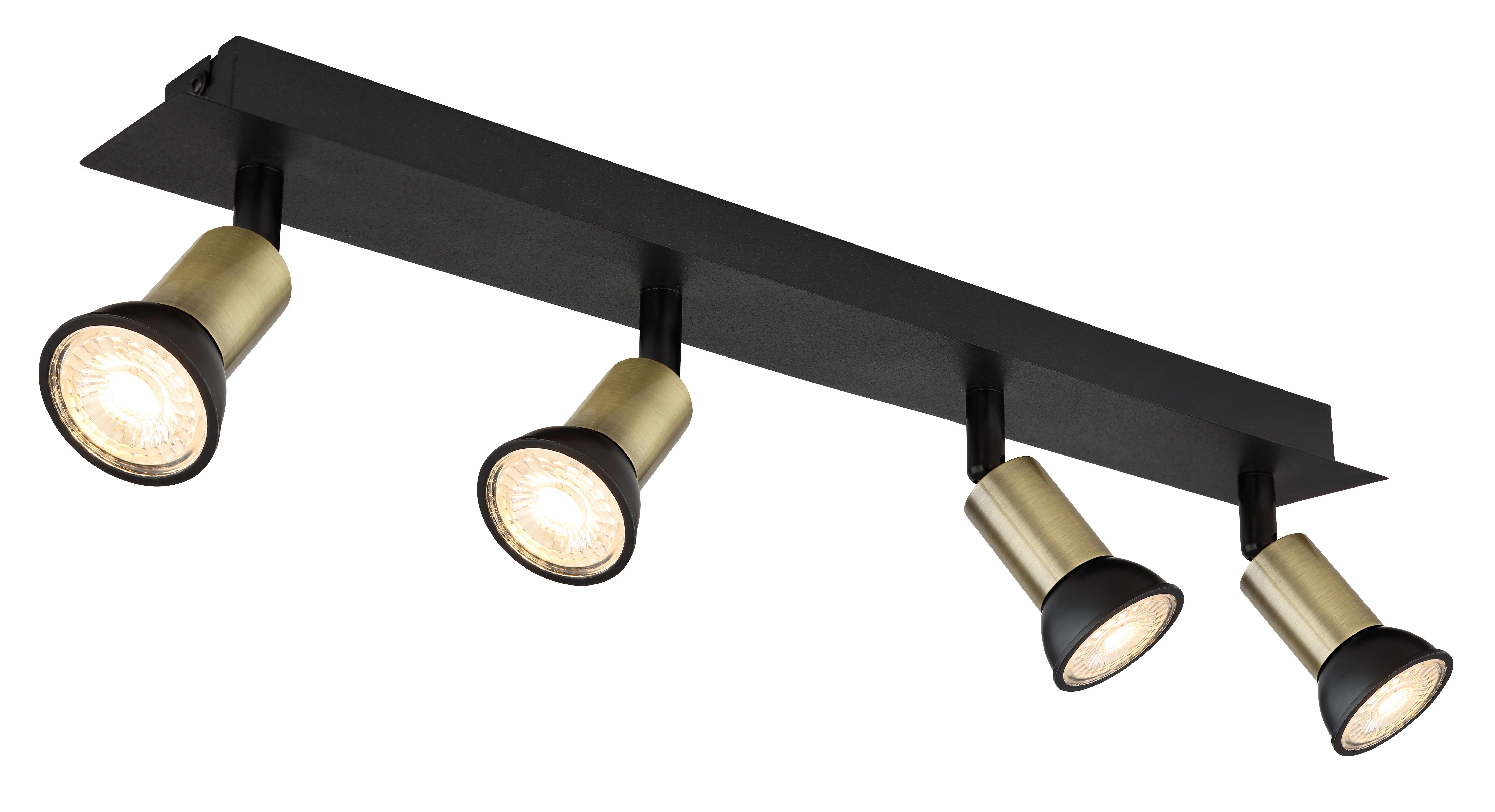 GLOBO LIGHTING Deckenstrahler DREW, ohne Leuchtmittel, Deckenspot/schwarz/goldfarben/LxBxH: 500x60x90mm