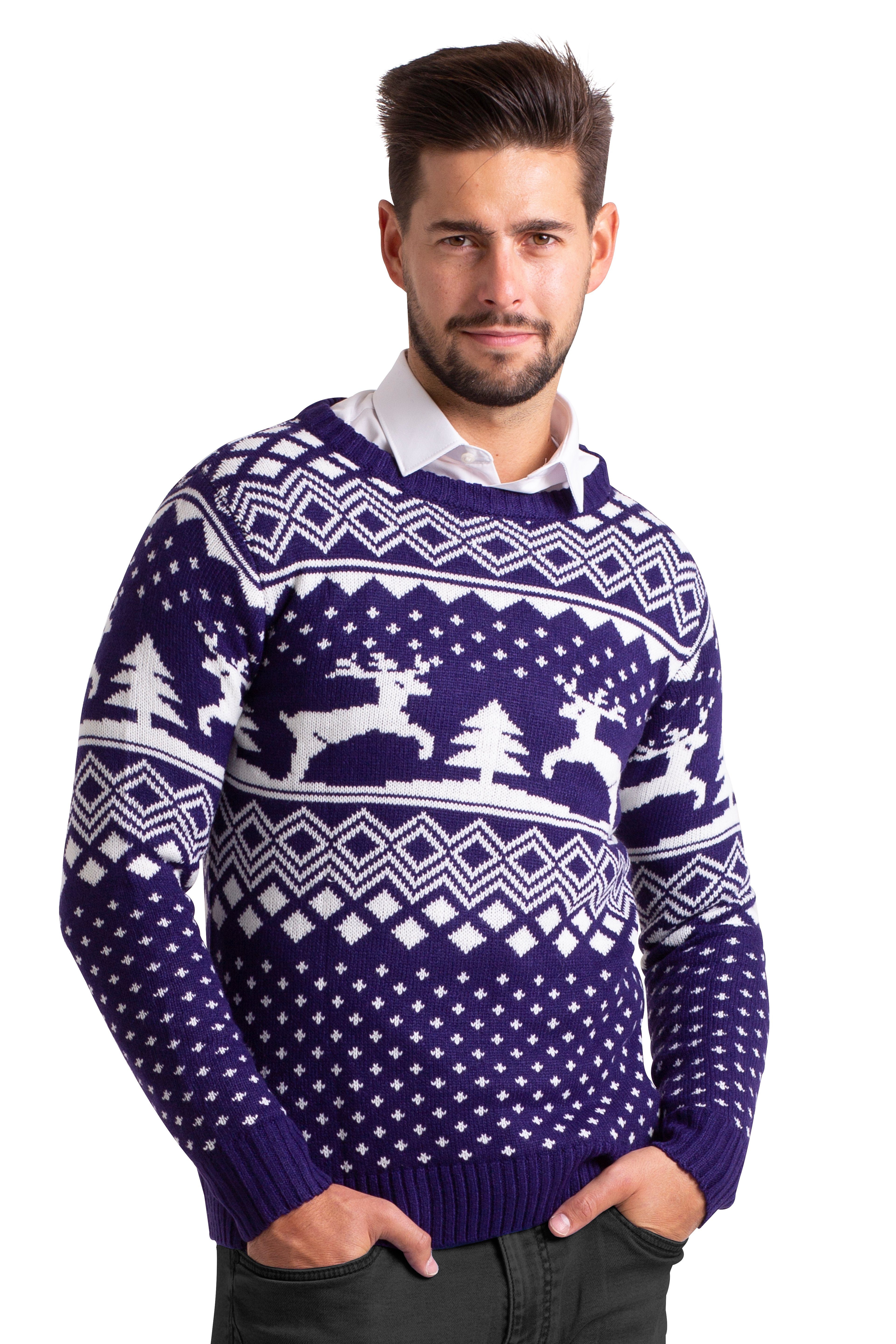 BlauerHafen Weihnachtspullover Herren Weihnachts Pullover lange günstig online kaufen