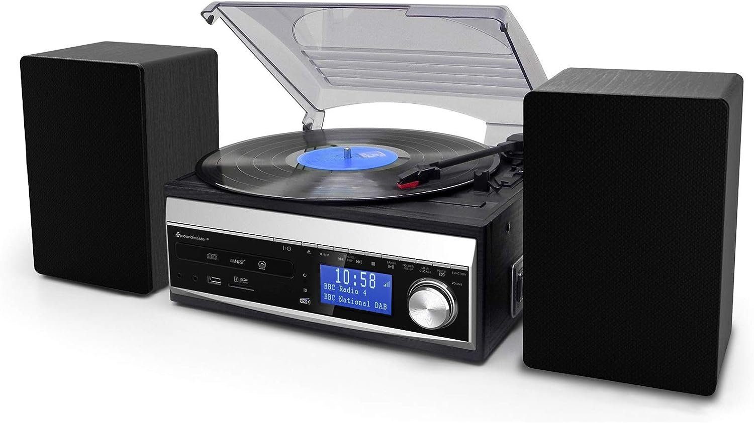 Soundmaster MCD1820SW DAB FM Music Centre CD Record Player USB SD Encoding Stereoanlage