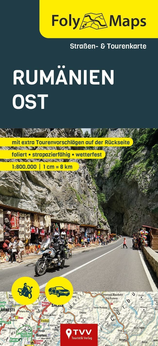 FolyMap Rumänien Ost Straßen- und Tourenkarte 1:800 000, foliert, wa / diverse, Straßen- und Tourenkarte 1:800 000, foliert, wasserfest, reißfest
