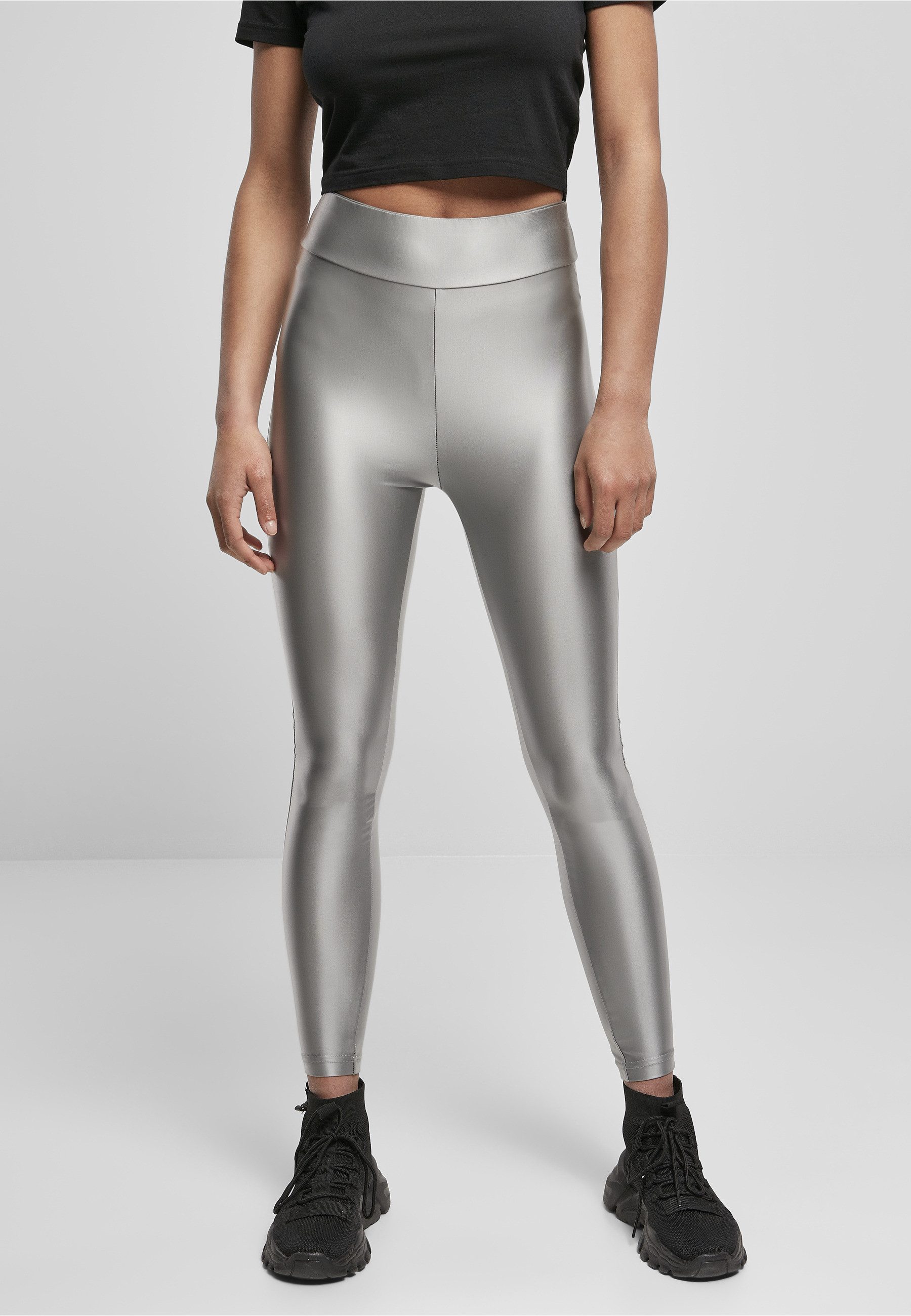 URBAN CLASSICS Leggings Urban Classics Damen Ladies Highwaist Shiny Metallic Leggings (1-tlg)