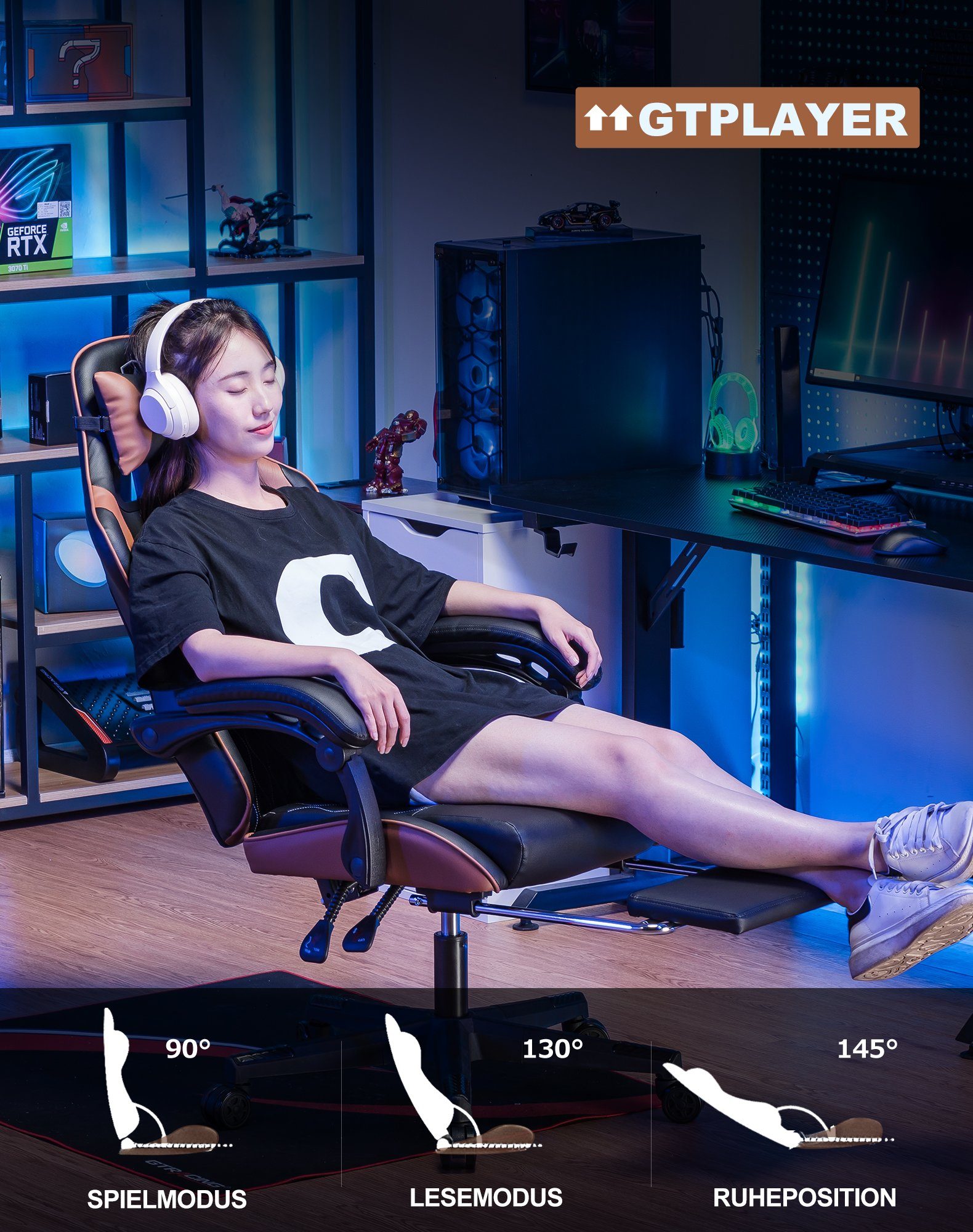 GTPLAYER Gaming-Stuhl Gamer Stuhl, Ergonomischer Bürostuhl günstig online kaufen