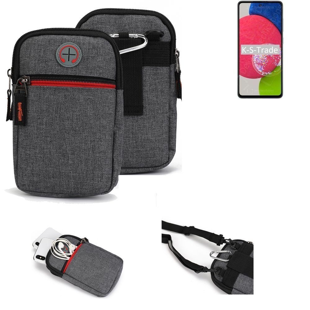 K-S-Trade Handyhülle für Samsung Galaxy A52s 5G, Holster Gürteltasche Handy Tasche Schutz Hülle grau Zusatzfächer