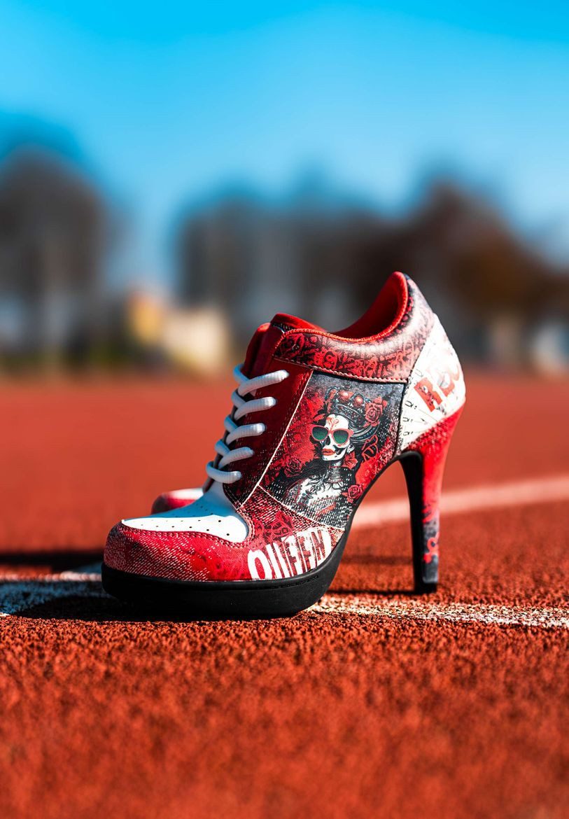 Missy Rockz POKERFACE 2.0 red/black High-Heel-Stiefelette Absatzhöhe: