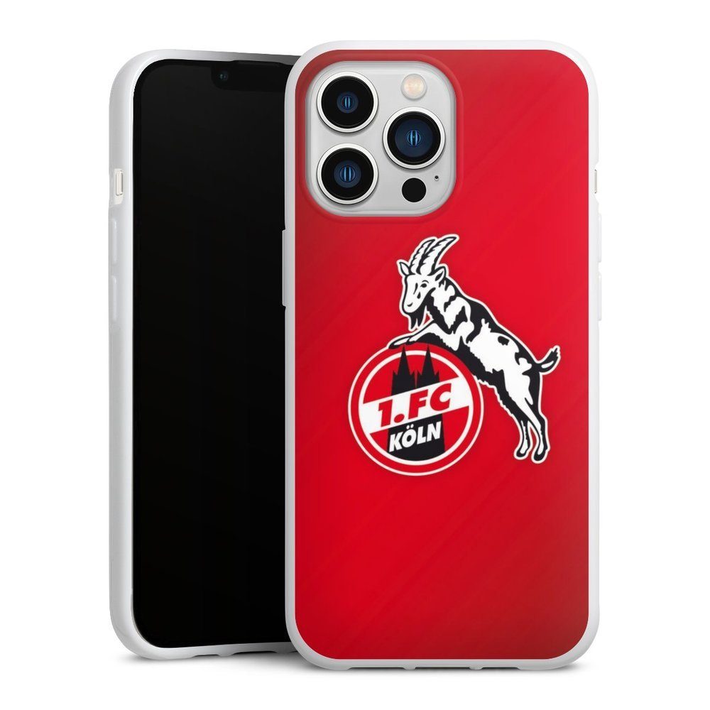 DeinDesign Handyhülle 1. FC Köln Offizielles Lizenzprodukt EffZeh 1. FC Köln rot, Apple iPhone 13 Pro Silikon Hülle Bumper Case Handy Schutzhülle