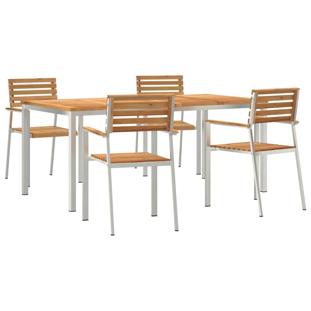 vidaXL Gartenlounge-Set Garten Essgruppe 5 pcs Braun Massivholz, (5-tlg)
