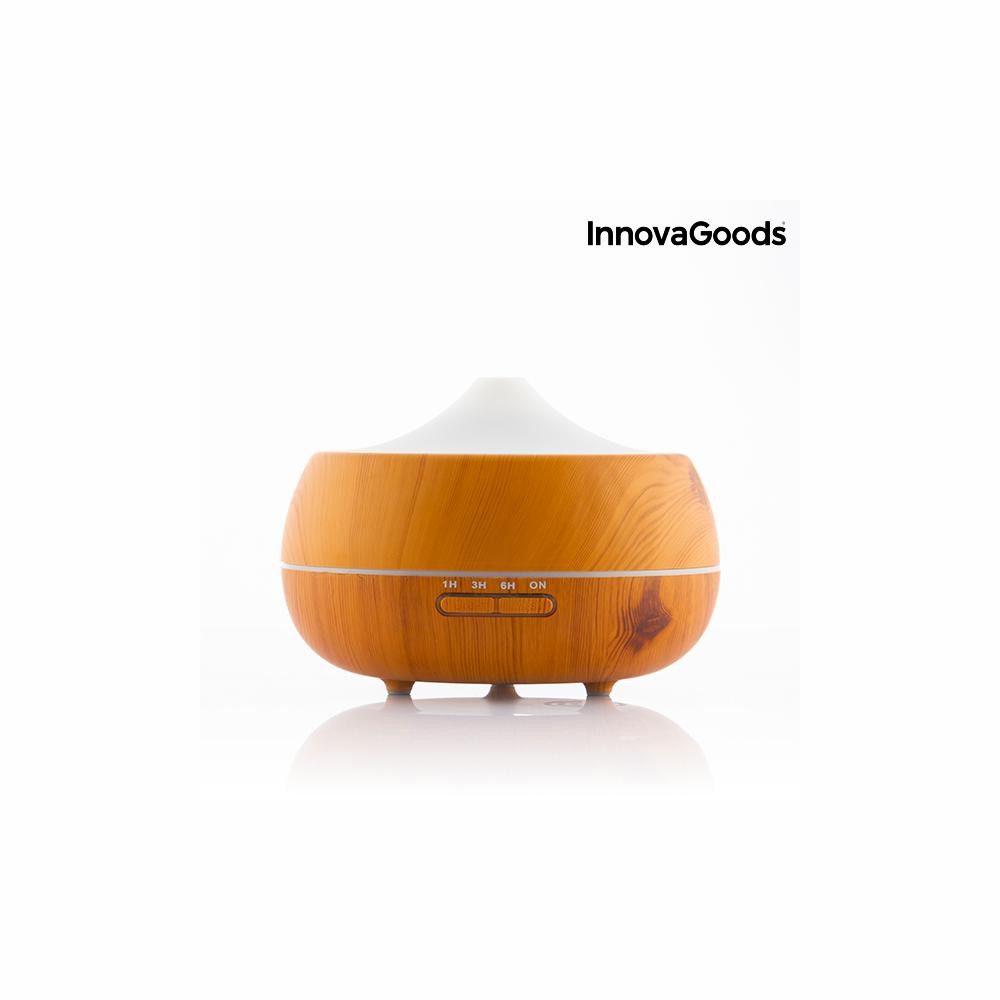 InnovaGoods Diffuser Luftbefeuchter Lufterfrischer InnovaGoods LED Luftbefeuchter mit Woode