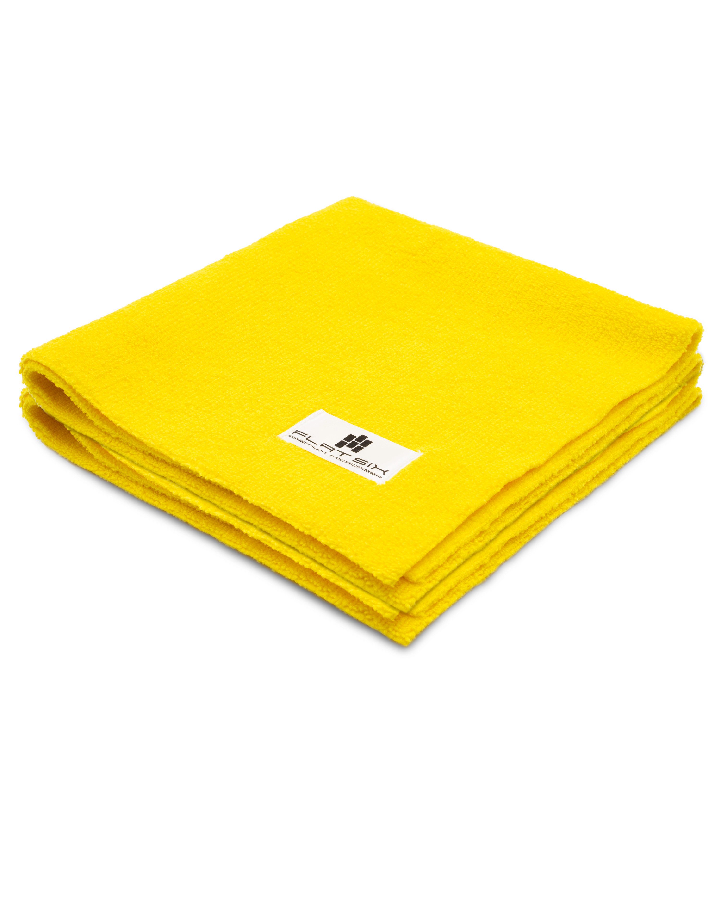 Flat Six Mikrofasertuch – Premium Poliertuch & Trockentuch für Autopflege Mikrofasertuch (2-tlg., 40x40 cm, 385 GSM, weich, randlos & lackschonend)