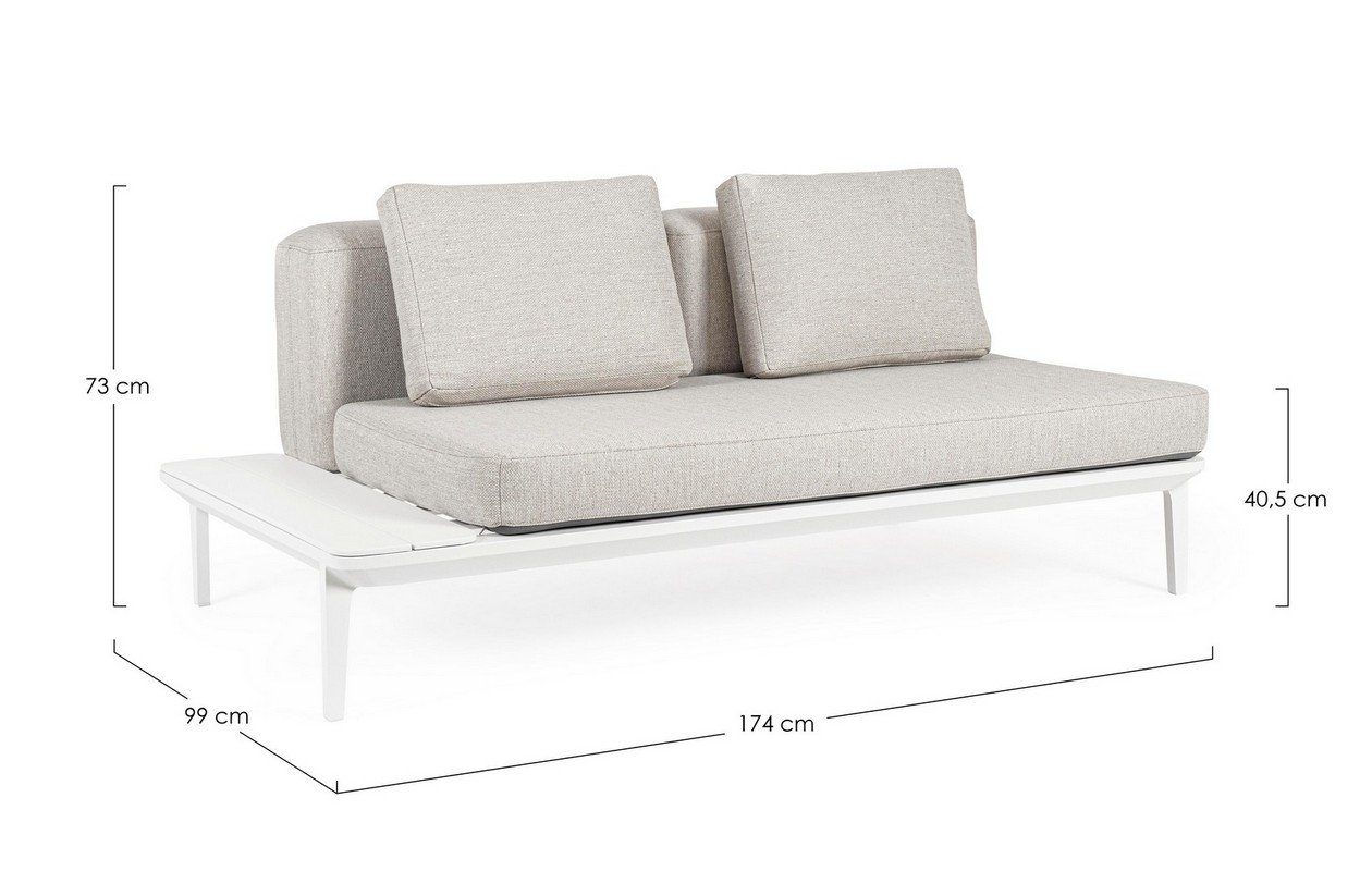 Natur24 Matrix Couch 174x99x73cm Sofa Polster Sofa Sofa Aluminium