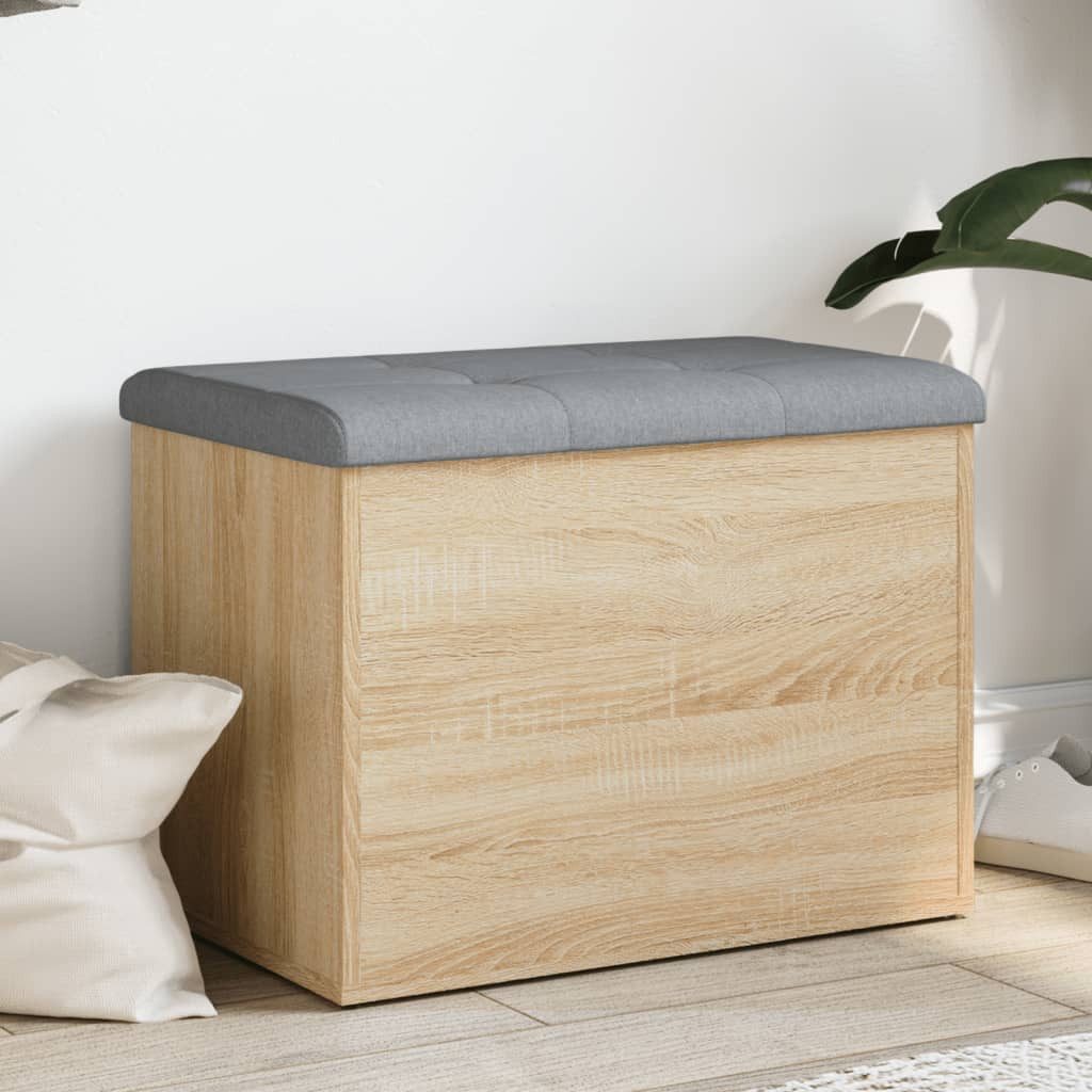 vidaXL Sitzbank 62 x 42 x 45 cm Sitzbank mit Stauraum Sonoma Eiche 62x42x45 cm Spanpla