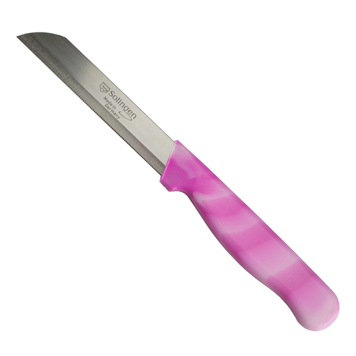 Visaggio Obstmesser Solingen Allzweckmesser Schälmesser Gemüsemesser Küchenmesser, Wellenschliff Solingen Messer, Marmor Optik, Edelstahl (rostfrei)