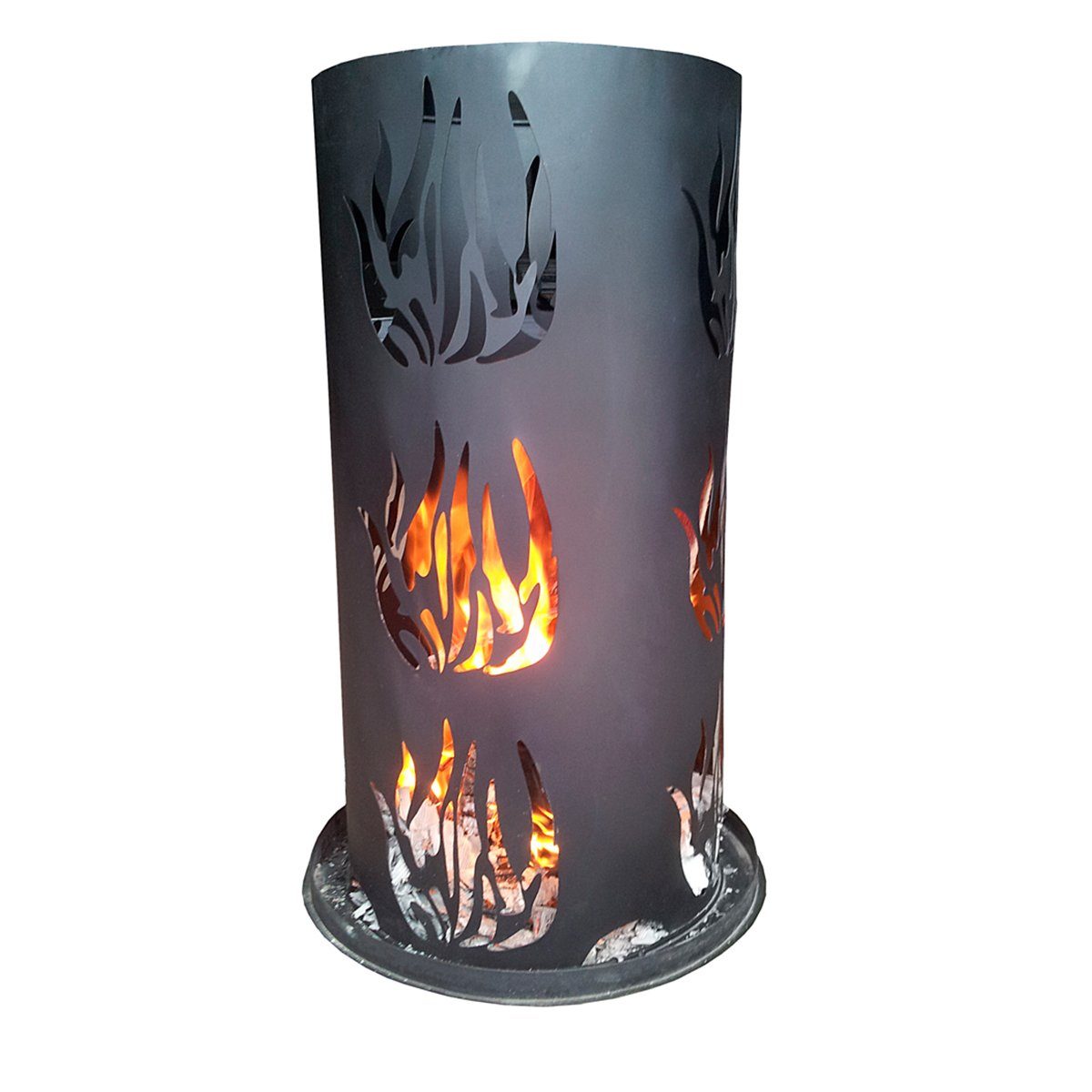 Holzkohlegrill Feuersäule inkl. Feuerrost und Schürhaken - H: 60cm - D: 40cm