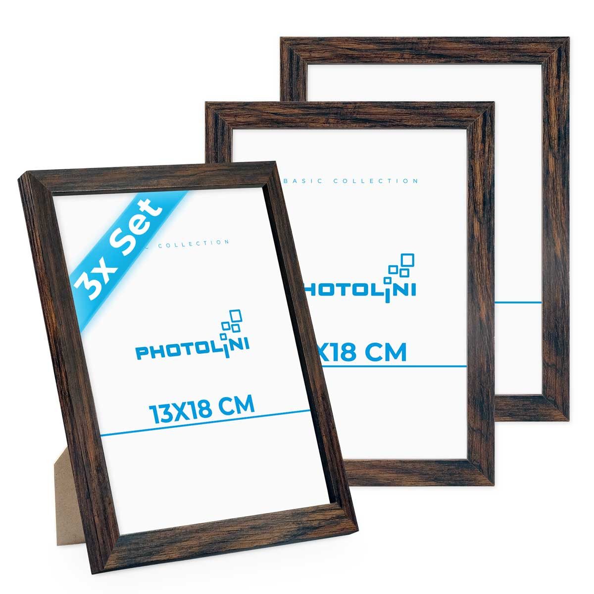 PHOTOLINI Bilderrahmen 3er Set, stabiles MDF-Holz, mit Acrylglas, extra Zub günstig online kaufen