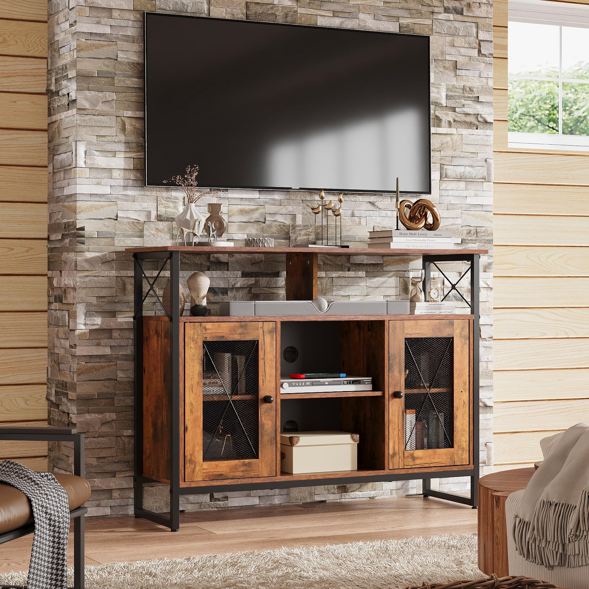 WLIVE Lowboard TV Schrank mit Stauraum, TV Board für Fernseher bis zu 55 Zo günstig online kaufen