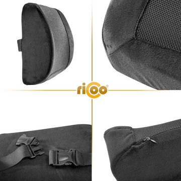 RICOO Haltungskissen SK-R0110, Ergonomisches orthopädisches Lendenwirbel Kissen für Auto & Büro Stuhl