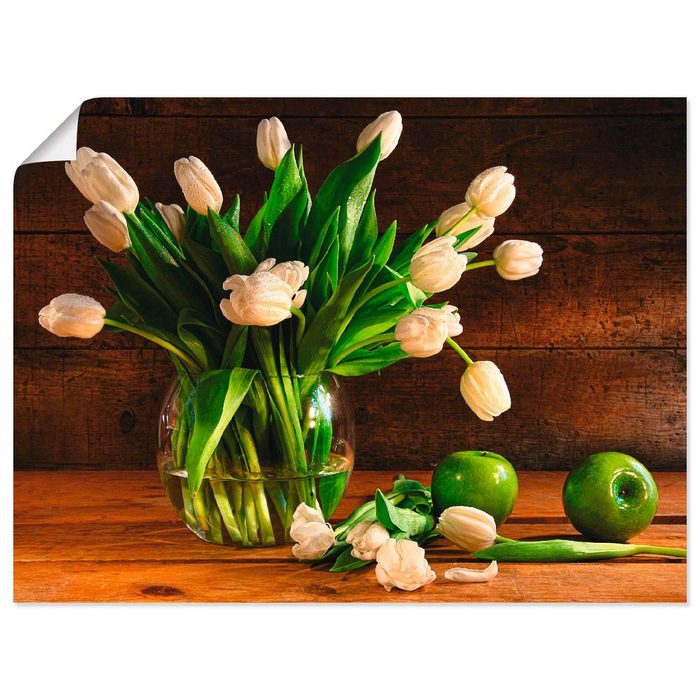 Artland Wandbild Tulpen in Glasvase Blumen (1 St) als Alubild Leinwandbild Wandaufkleber oder Poster in versch. Größen
