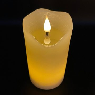 Online-Fuchs LED-Kerze 4 LED Kerzen im Set mit Dimmer, Timer und Fernbedienung - (Spiegelnde Flamme mit Docht), Creme, Rot, Grün, Lila, Altrosa