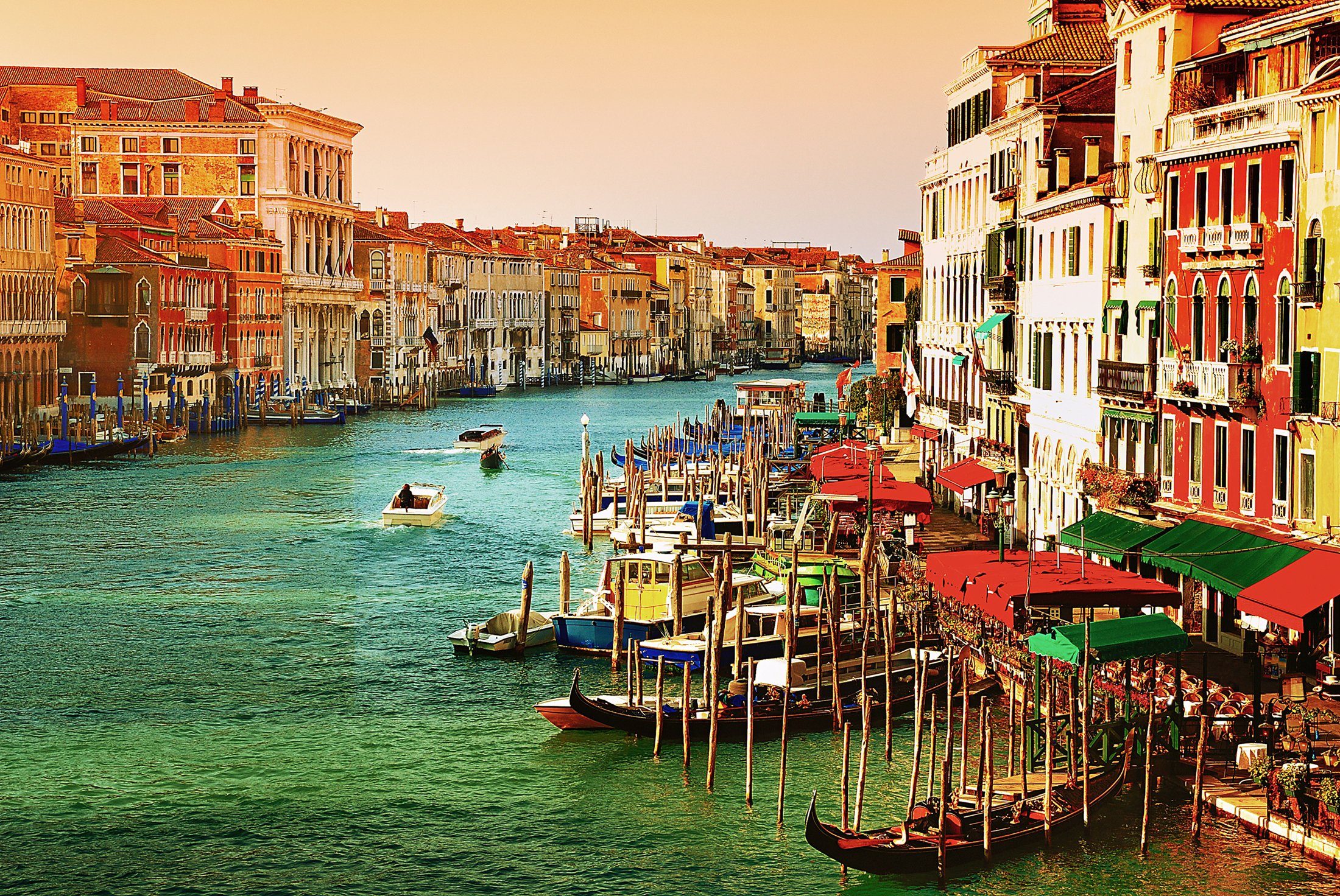 Papermoon Fototapete VENEDIG-INSEL ALT STADT RETRO VINTAGE MEER STRAND KANAL